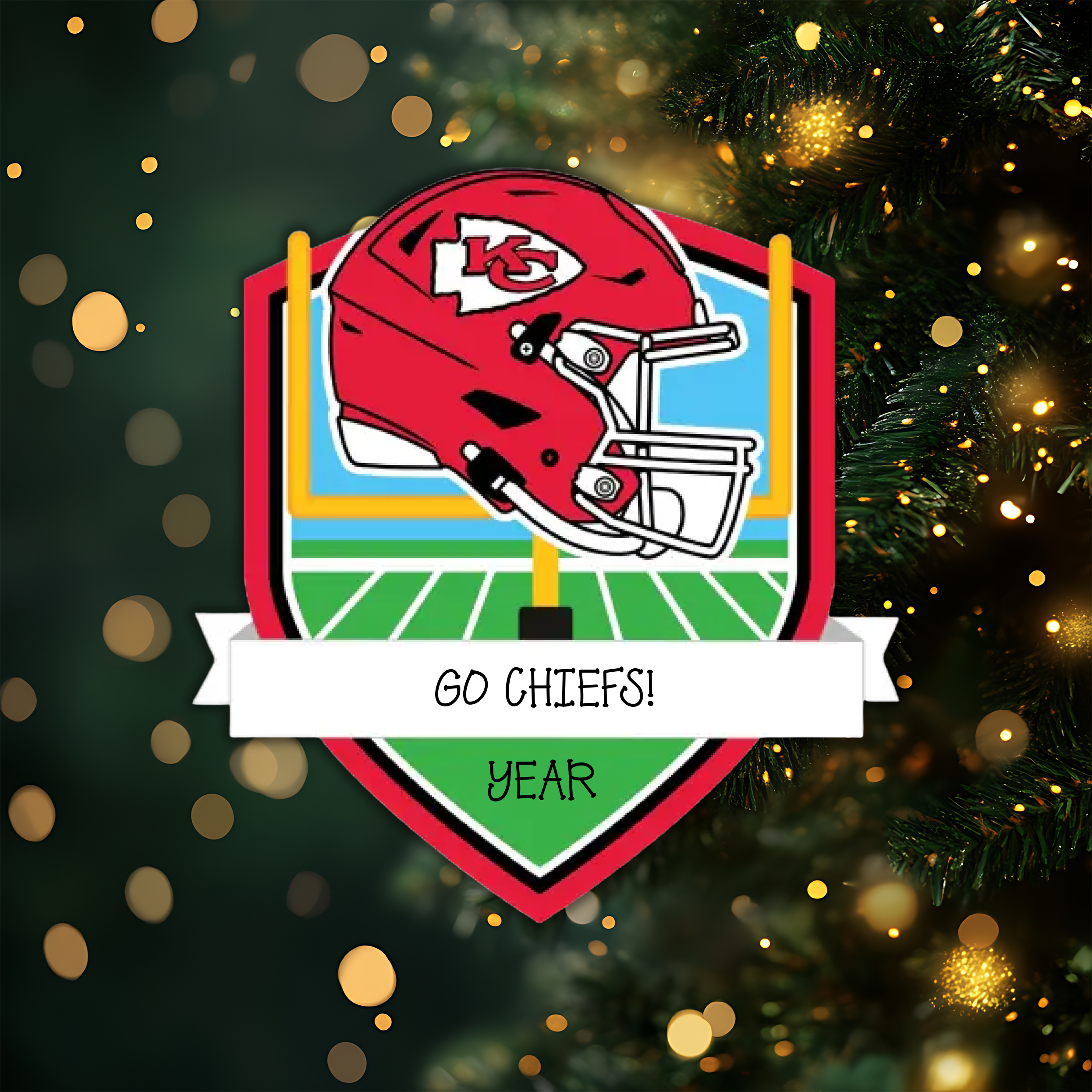 Kansas City Chiefs Personalized Shield Ornament