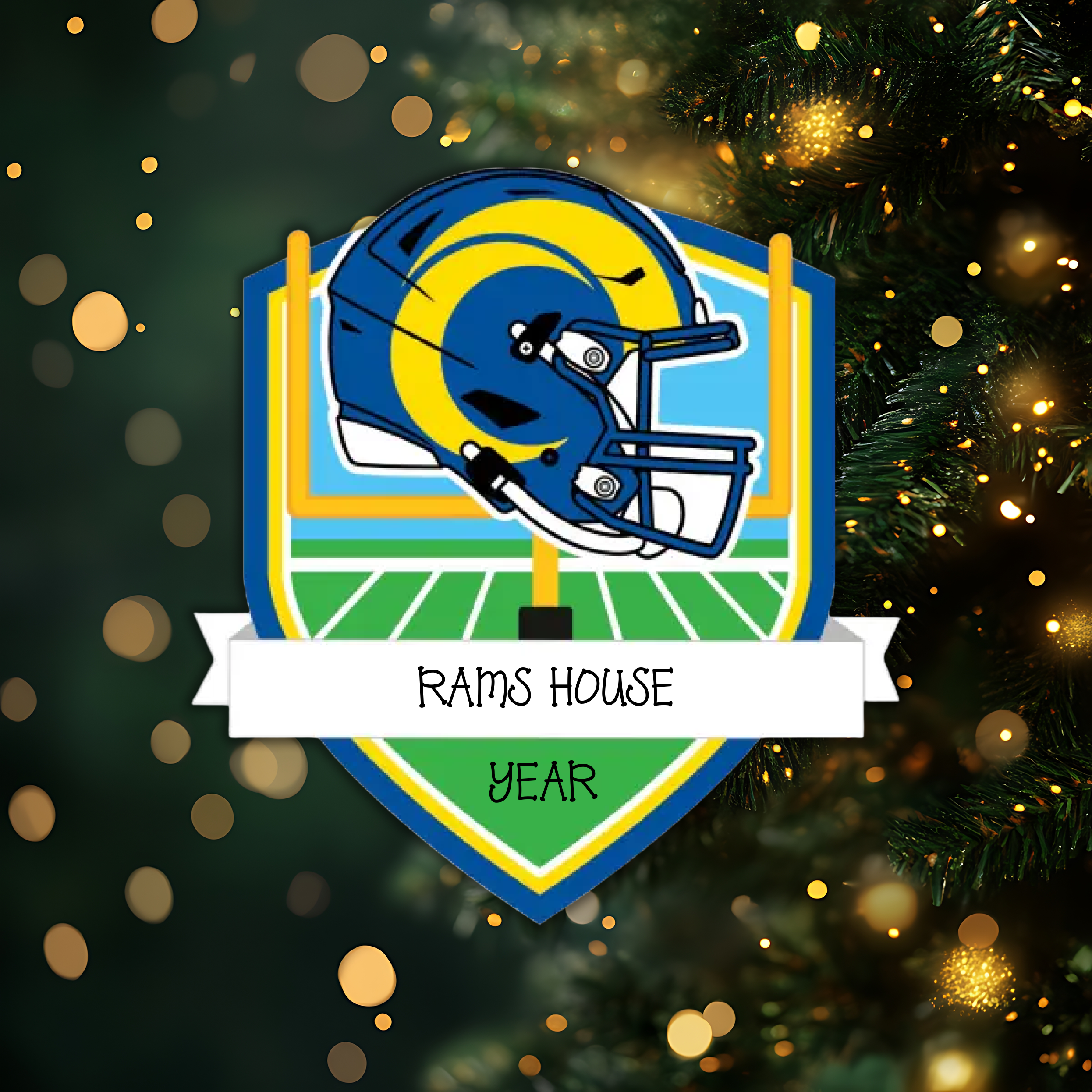 Los Angeles Rams Personalized Shield Ornament