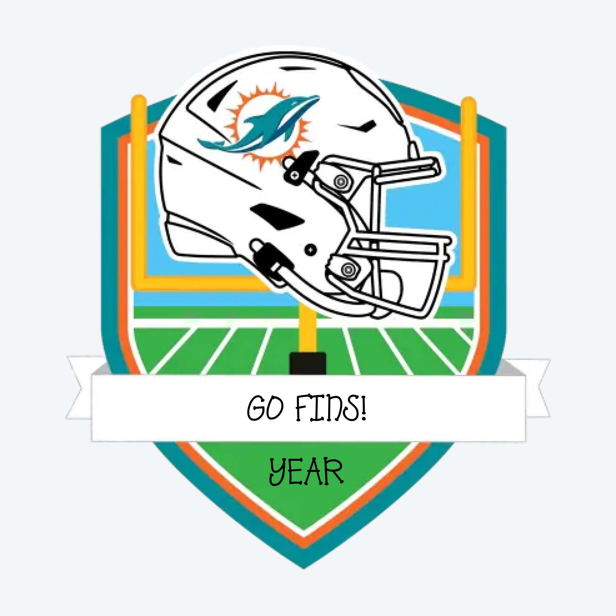 Miami Dolphins Personalized Shield Ornament