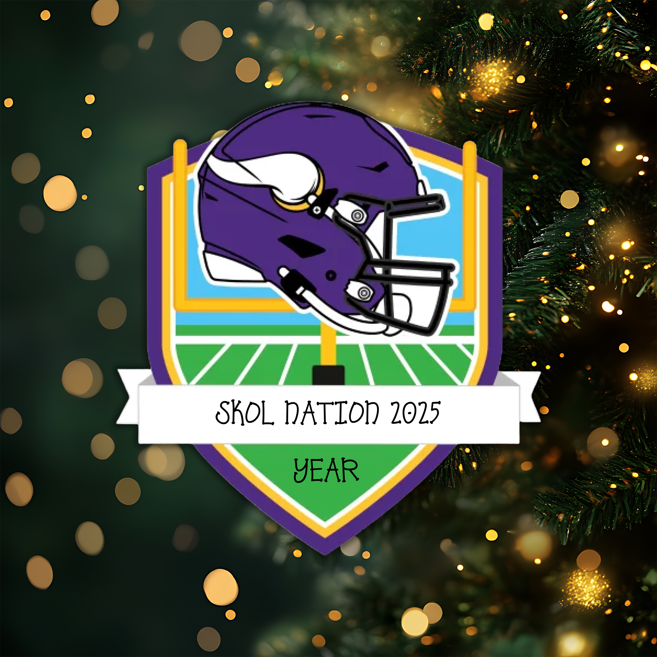 Minnesota Vikings Personalized Shield Ornament