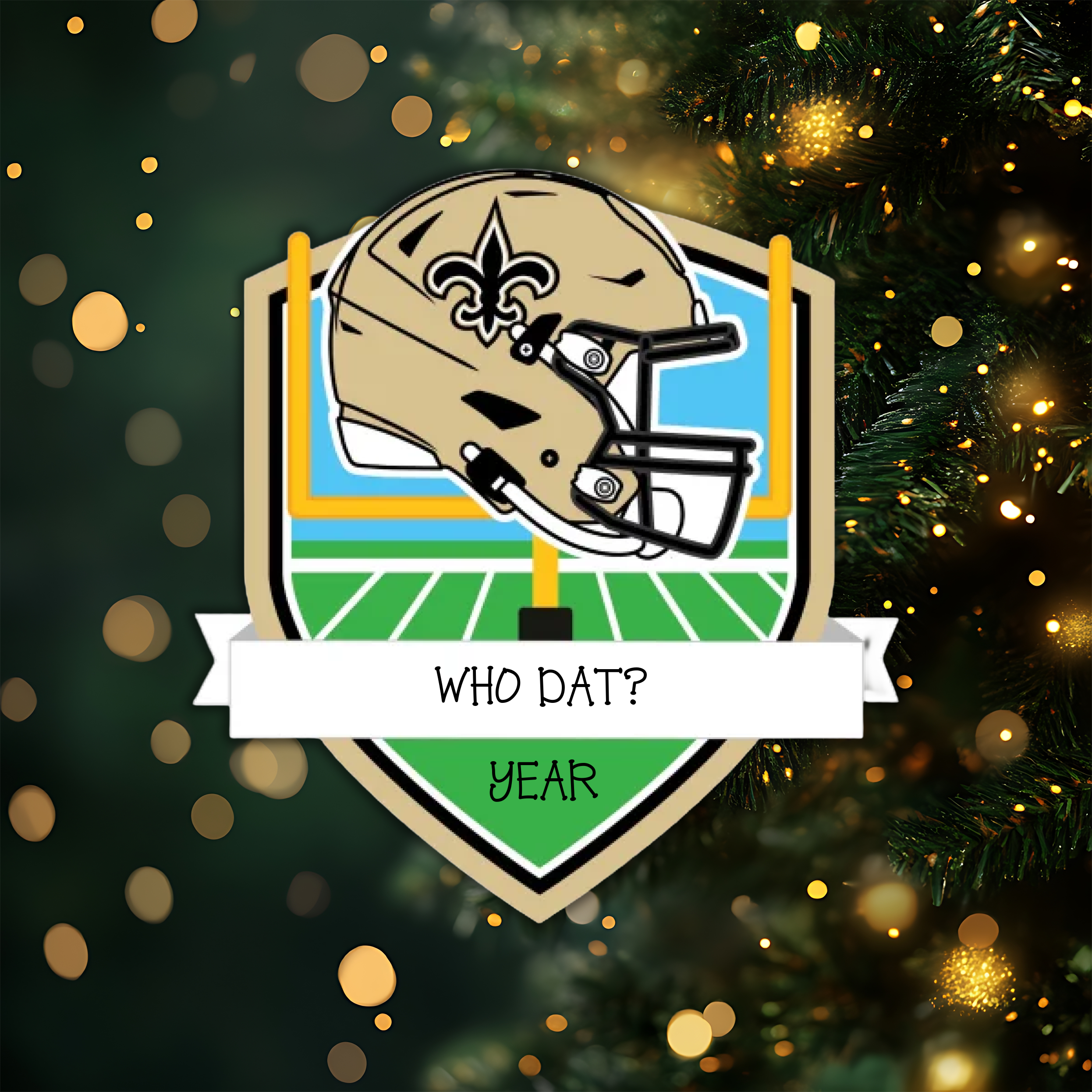 New Orleans Saints Personalized Shield Ornament