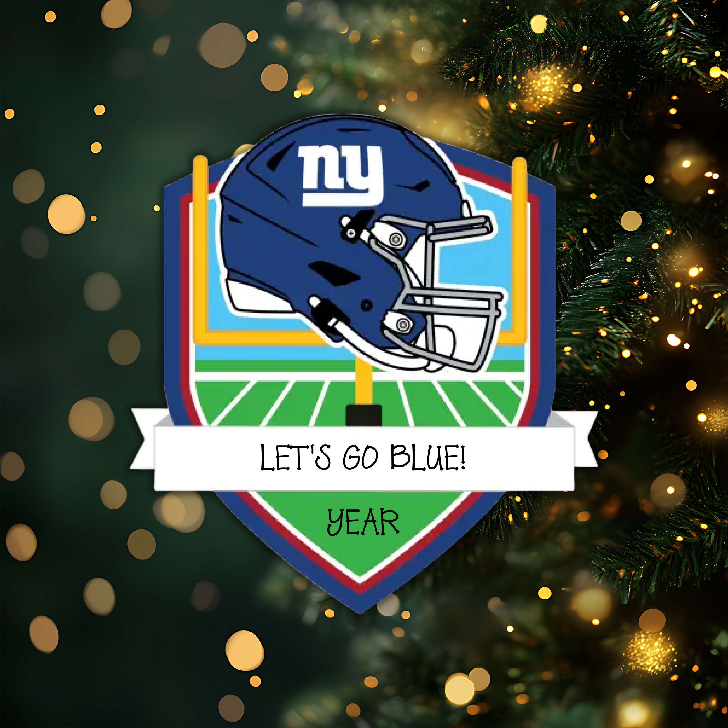 New York Giants Personalized Shield Ornament