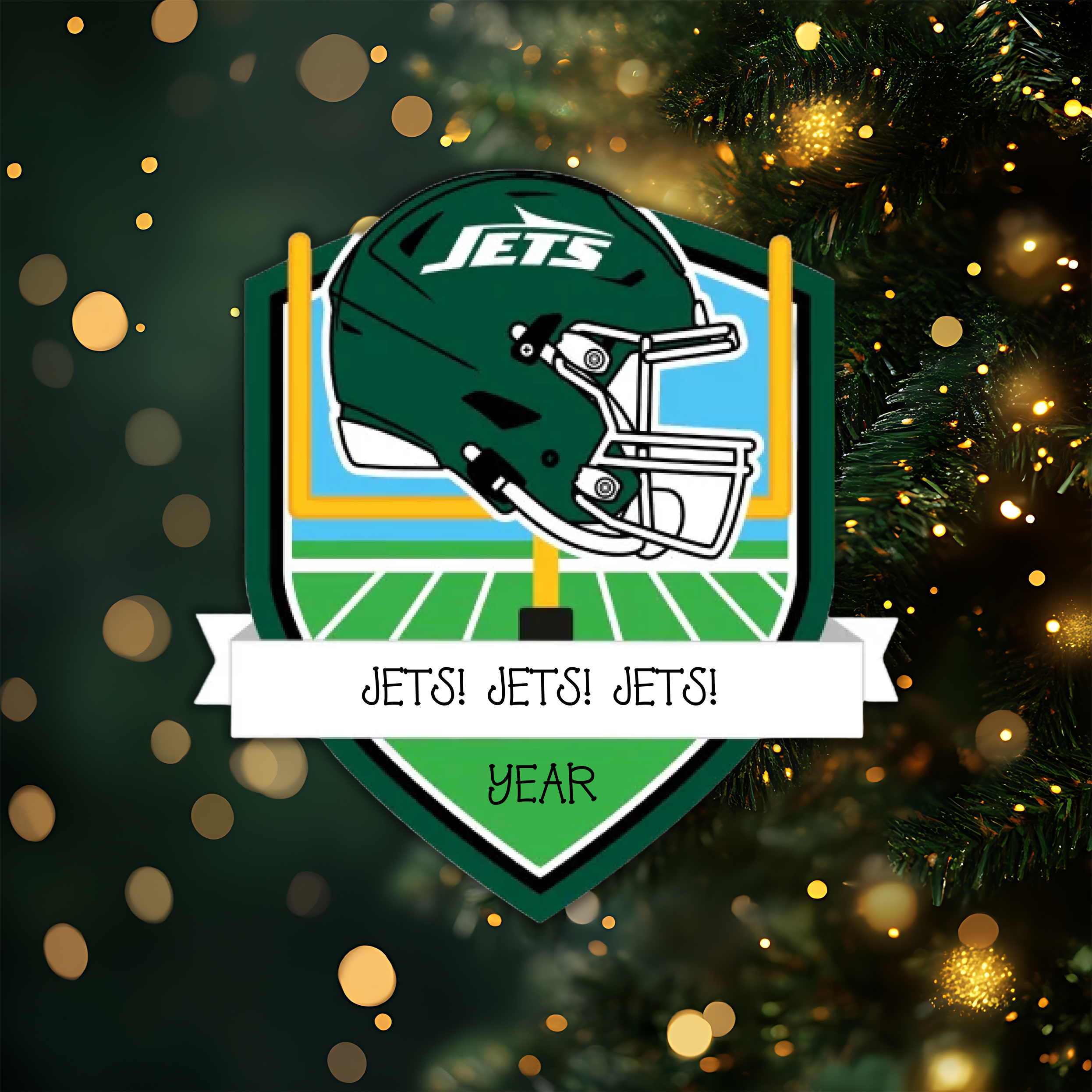 New York Jets Personalized Shield Ornament