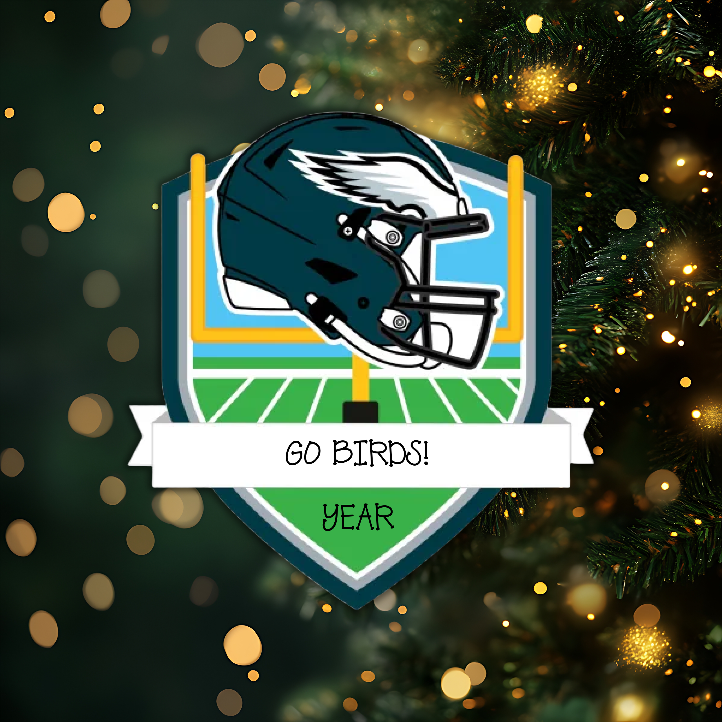 Philadelphia Eagles Personalized Shield Ornament