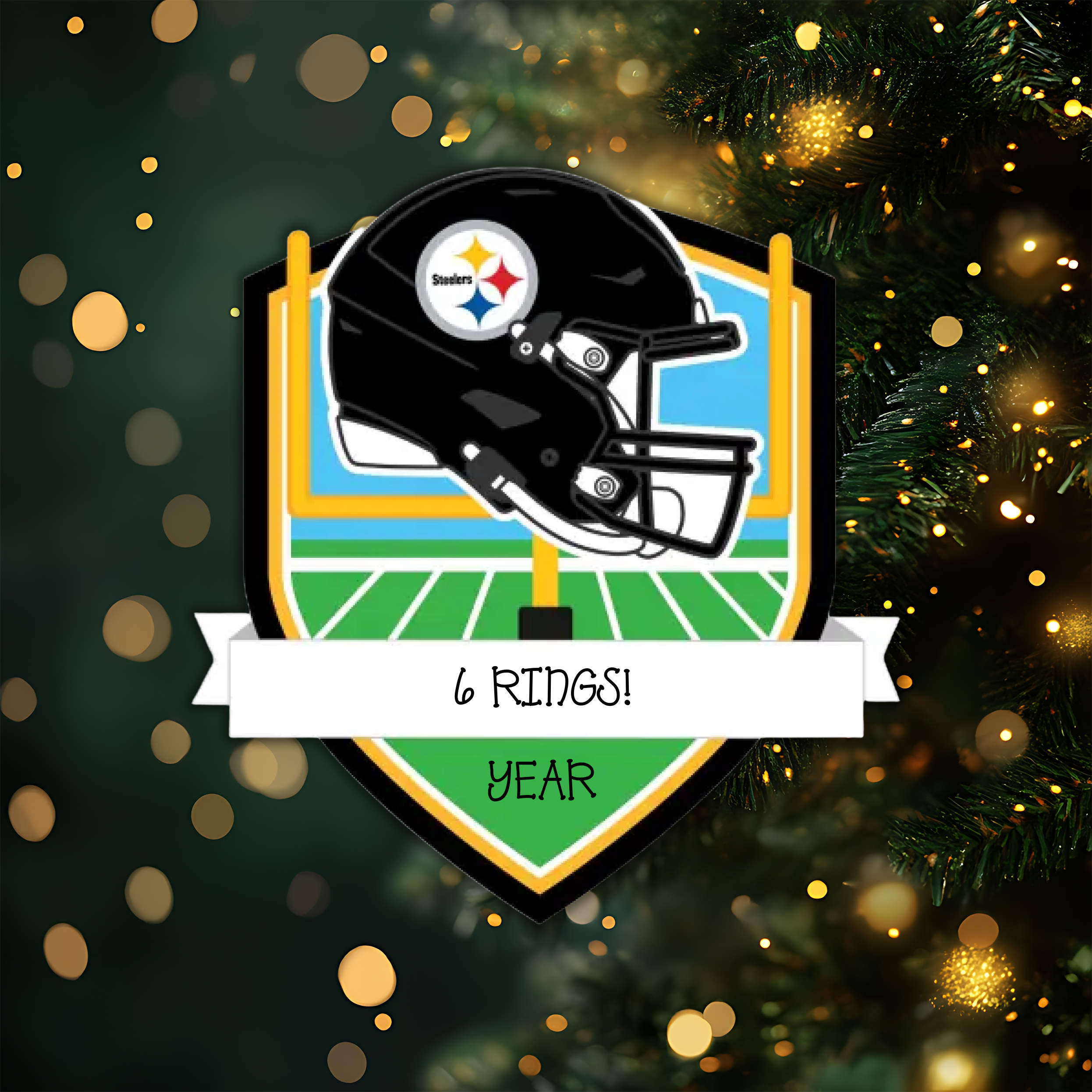 Pittsburgh Steelers Personalized Shield Ornament