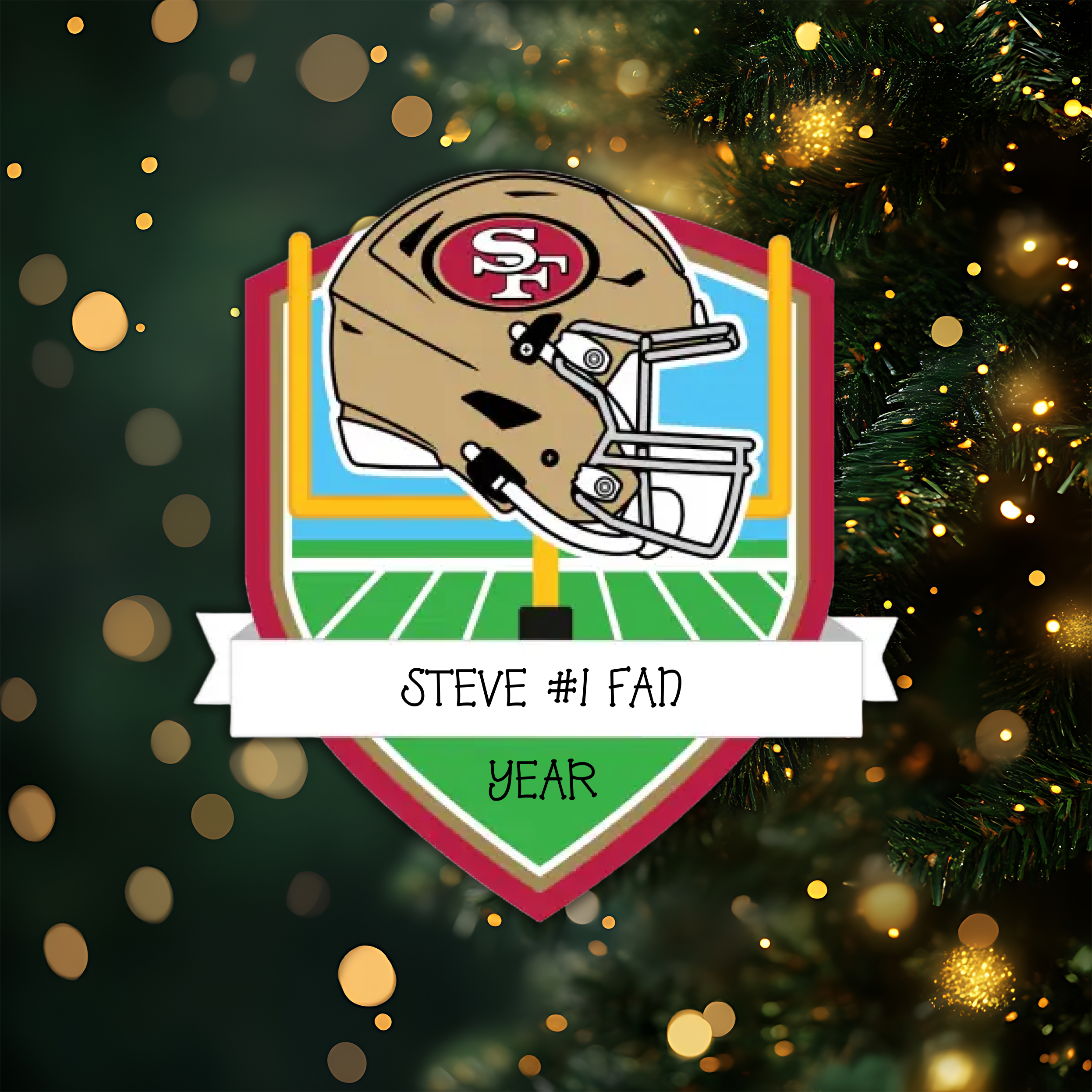 San Francisco 49ers Personalized Shield Ornament