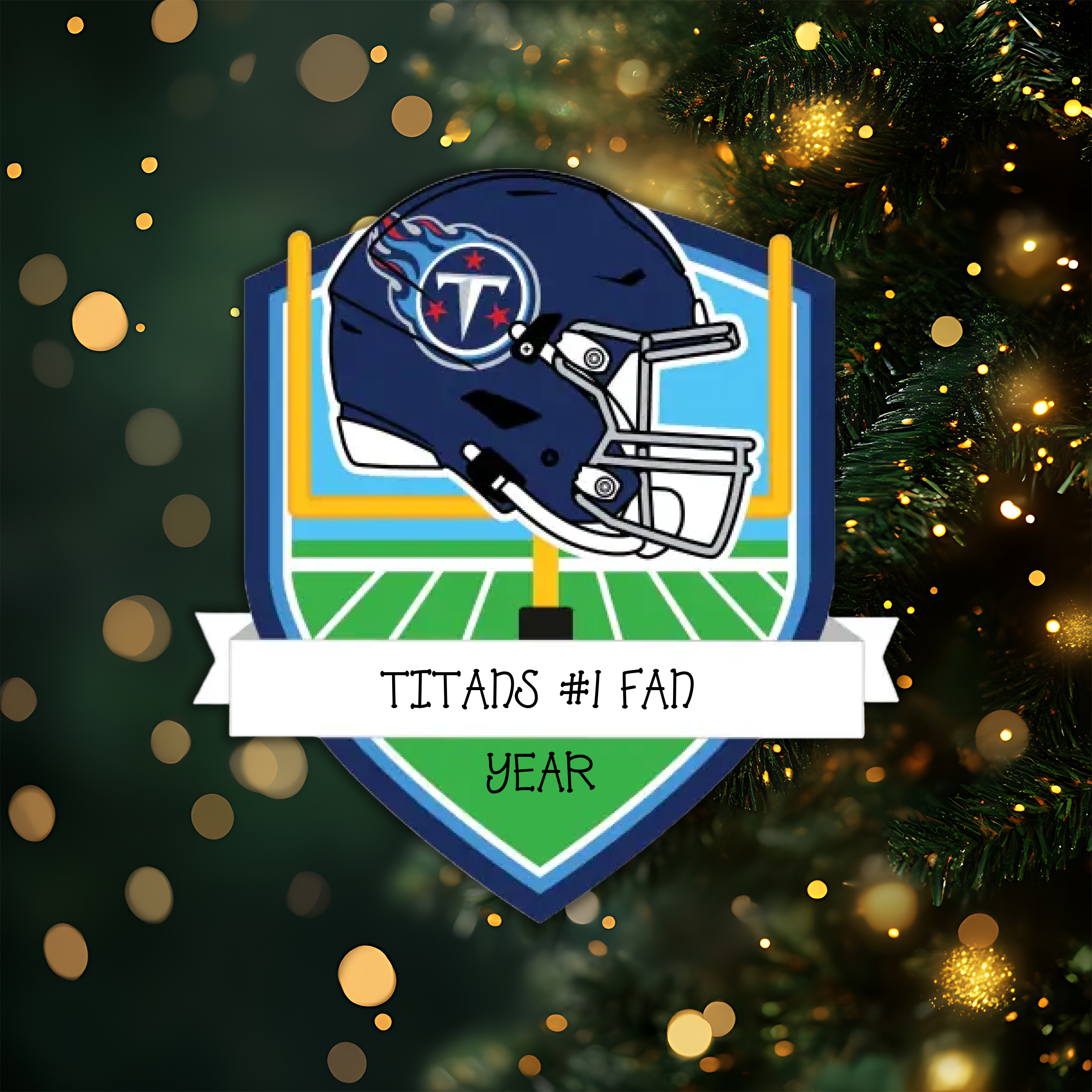Tennessee Titans Personalized Shield Ornament