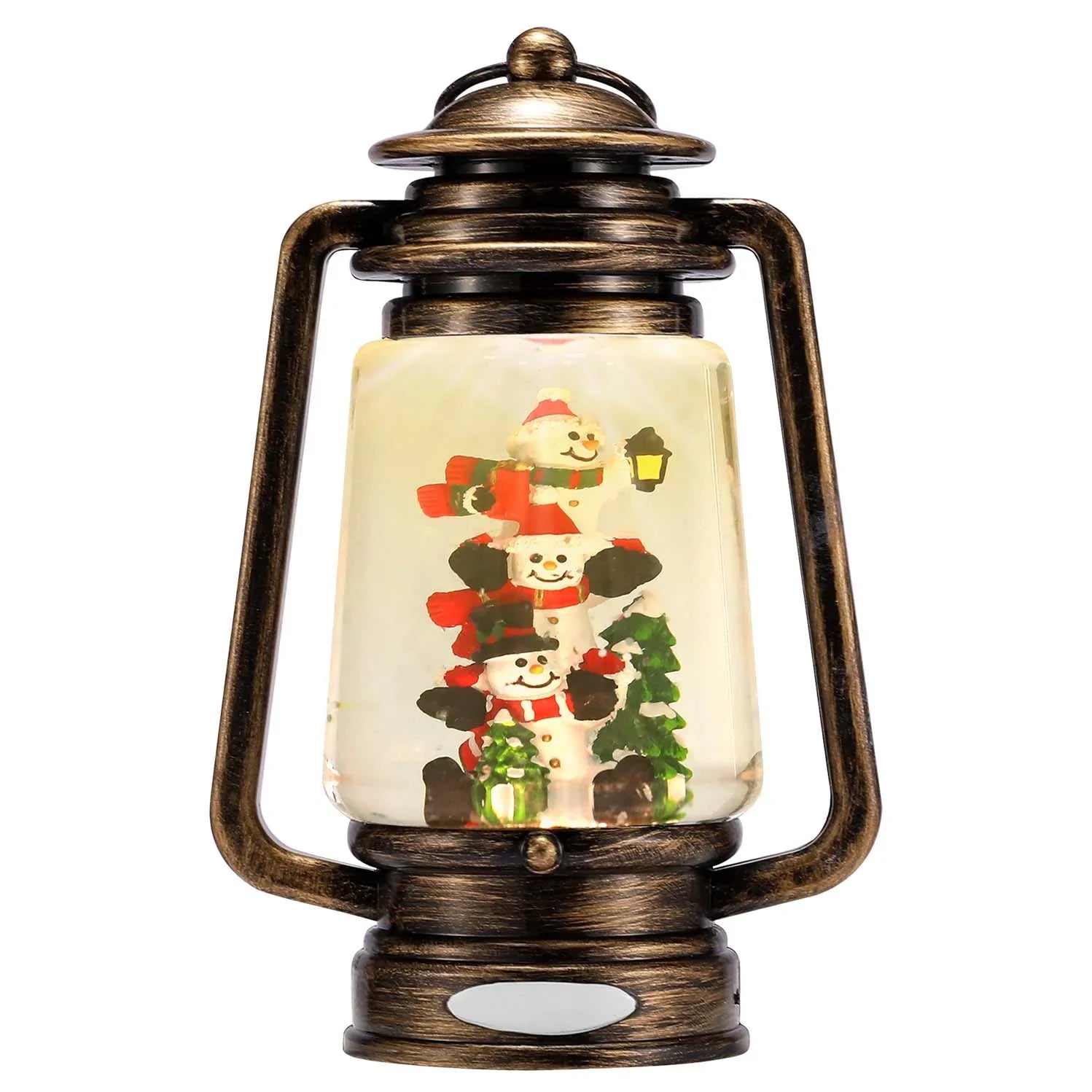 Snowman Lantern Snow Globe Ornament