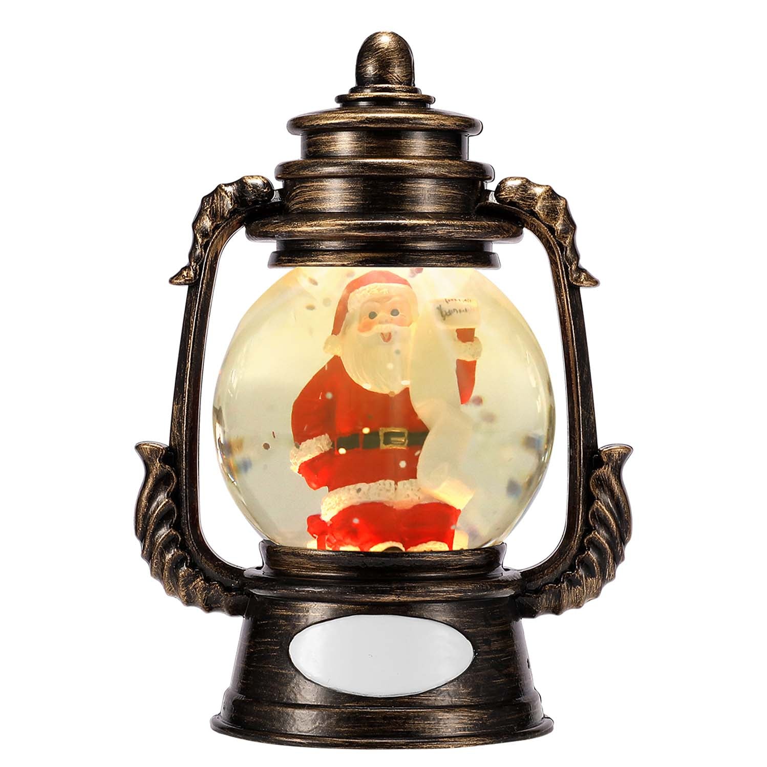 Santa on Presents Snow Globe Ornament