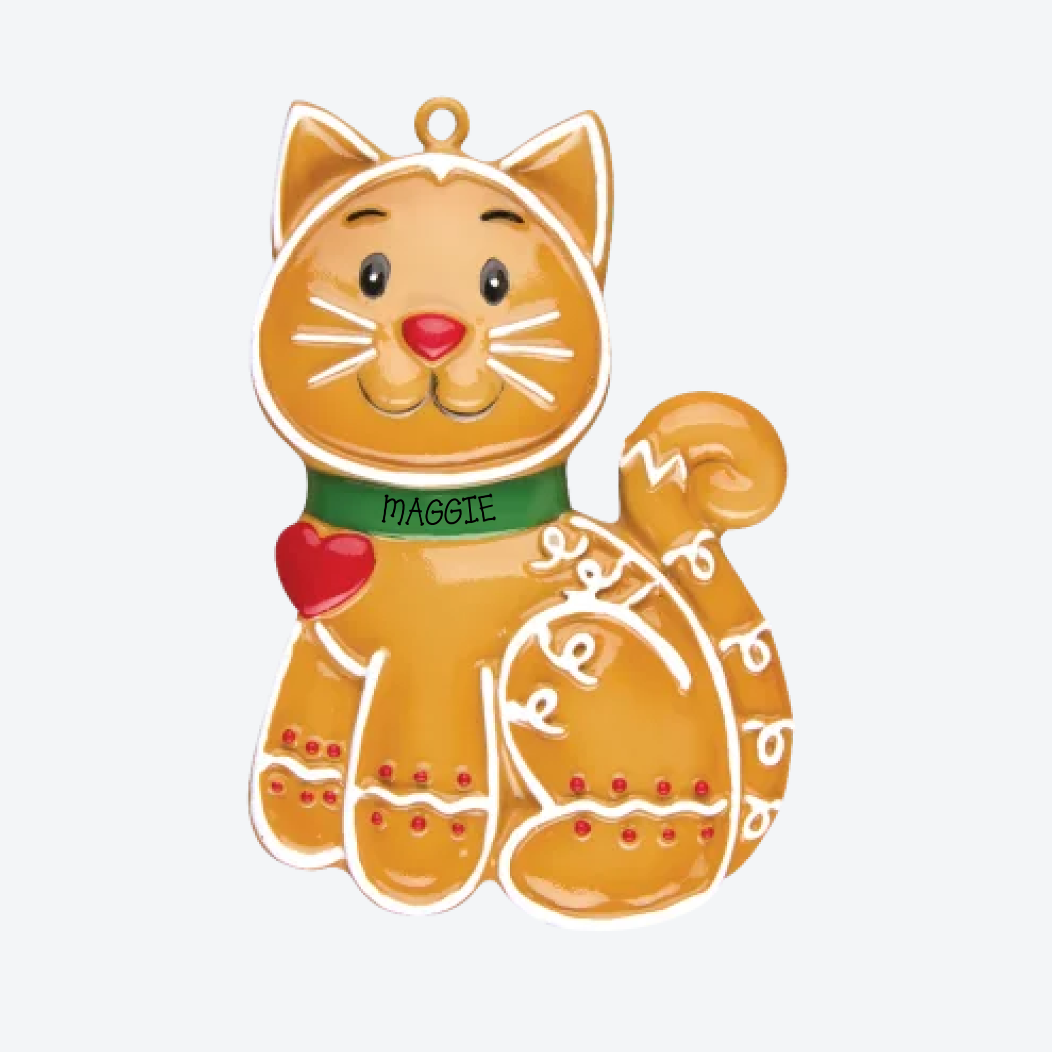 OT1221 - Gingerbread Cat Personalized Christmas Ornament