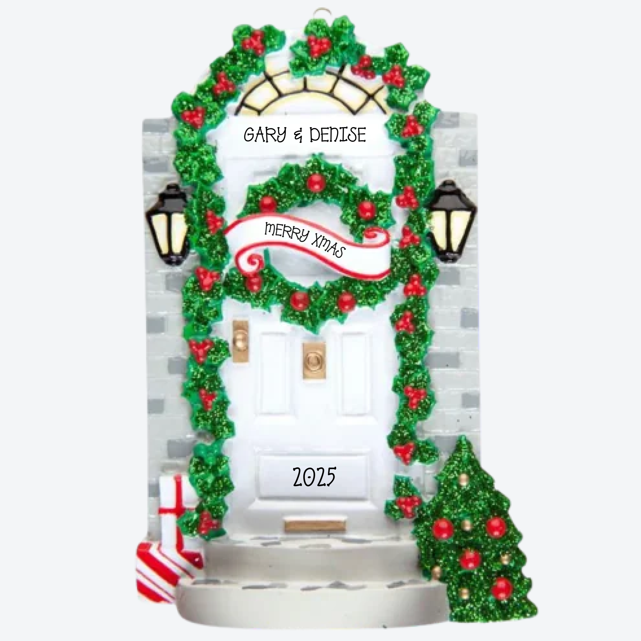 OT1308 - Front Door Personalized Christmas Ornament