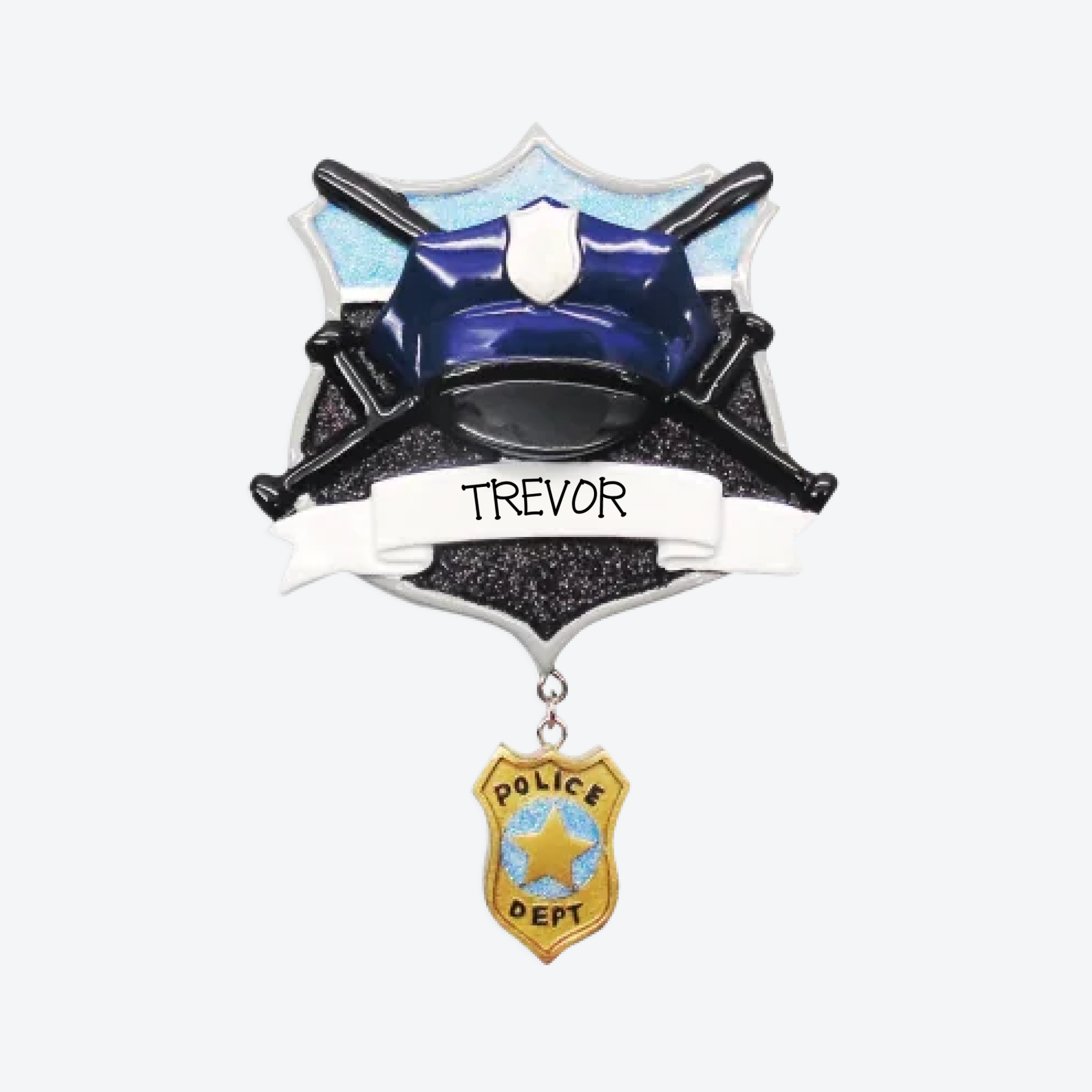 OT1630 - Policeman Personalized Christmas Ornament