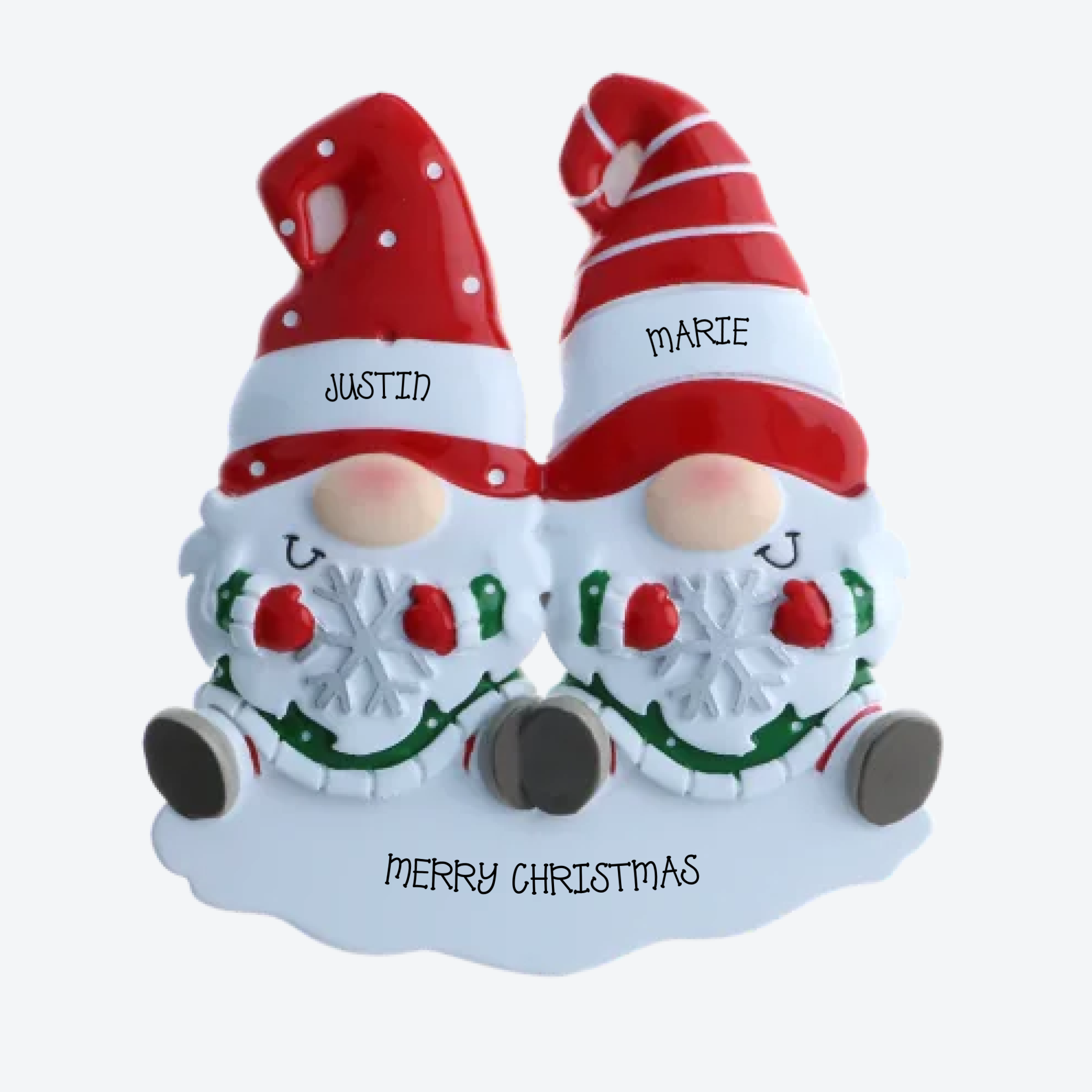 OT2221-2 - Gnome Family of 2 Personalized Ornament