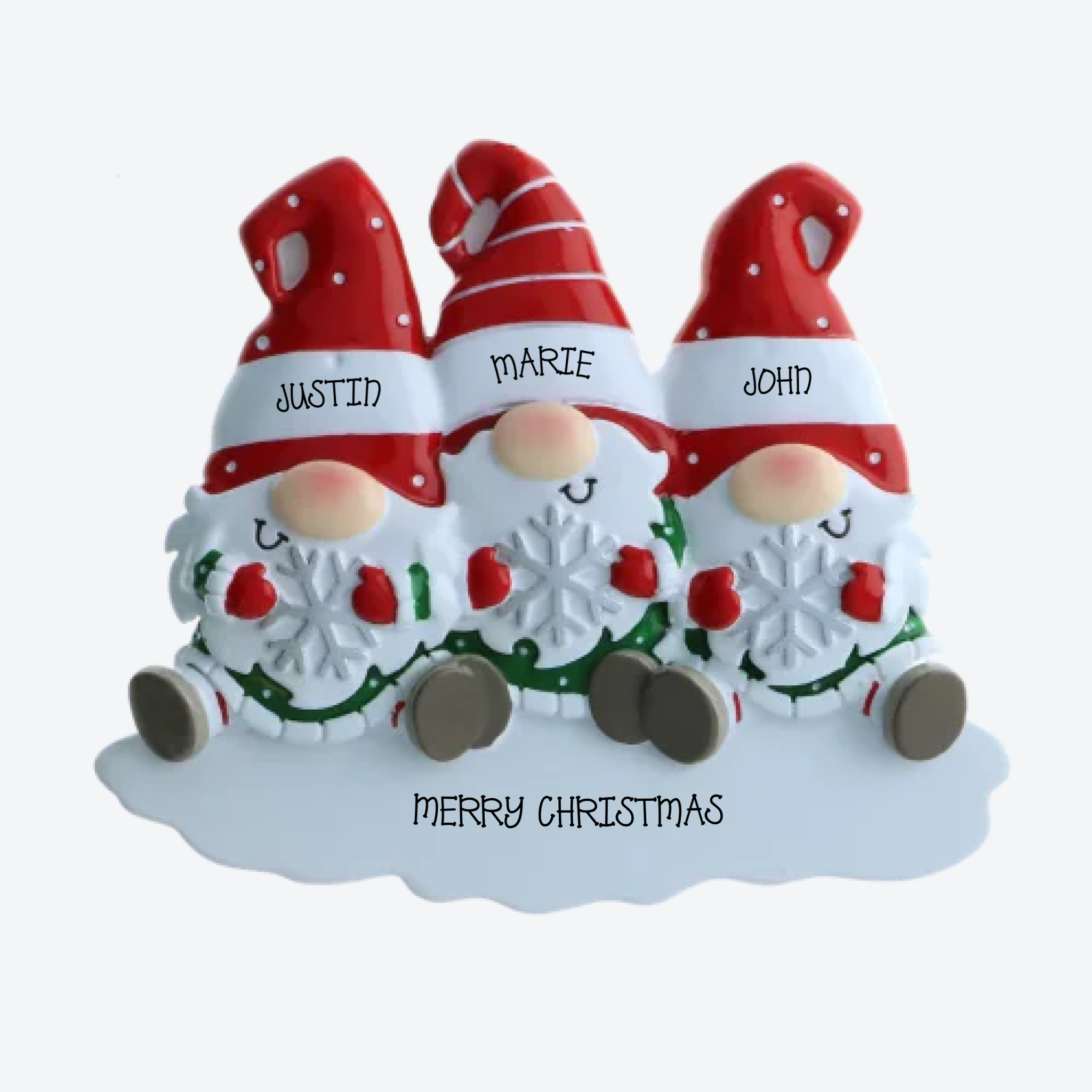 OT2221-3 - Gnome Family of 3 Personalized Ornament