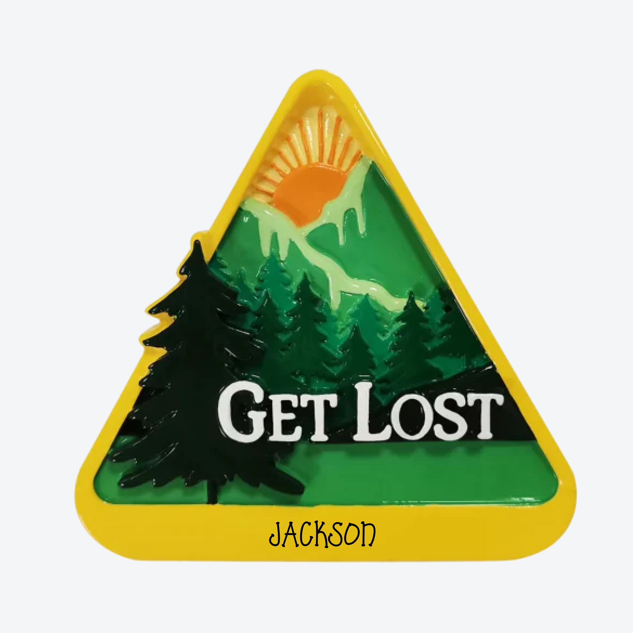 OT2281 - 3D "Get Lost" Hiking Badge Personalized Christmas Ornament