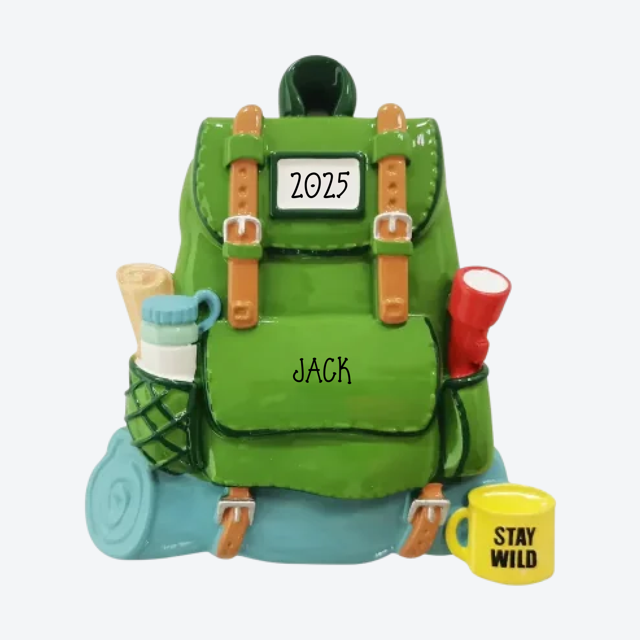 OT2283 - Hiking Backpack "Stay Wild" Personalized Christmas Ornament