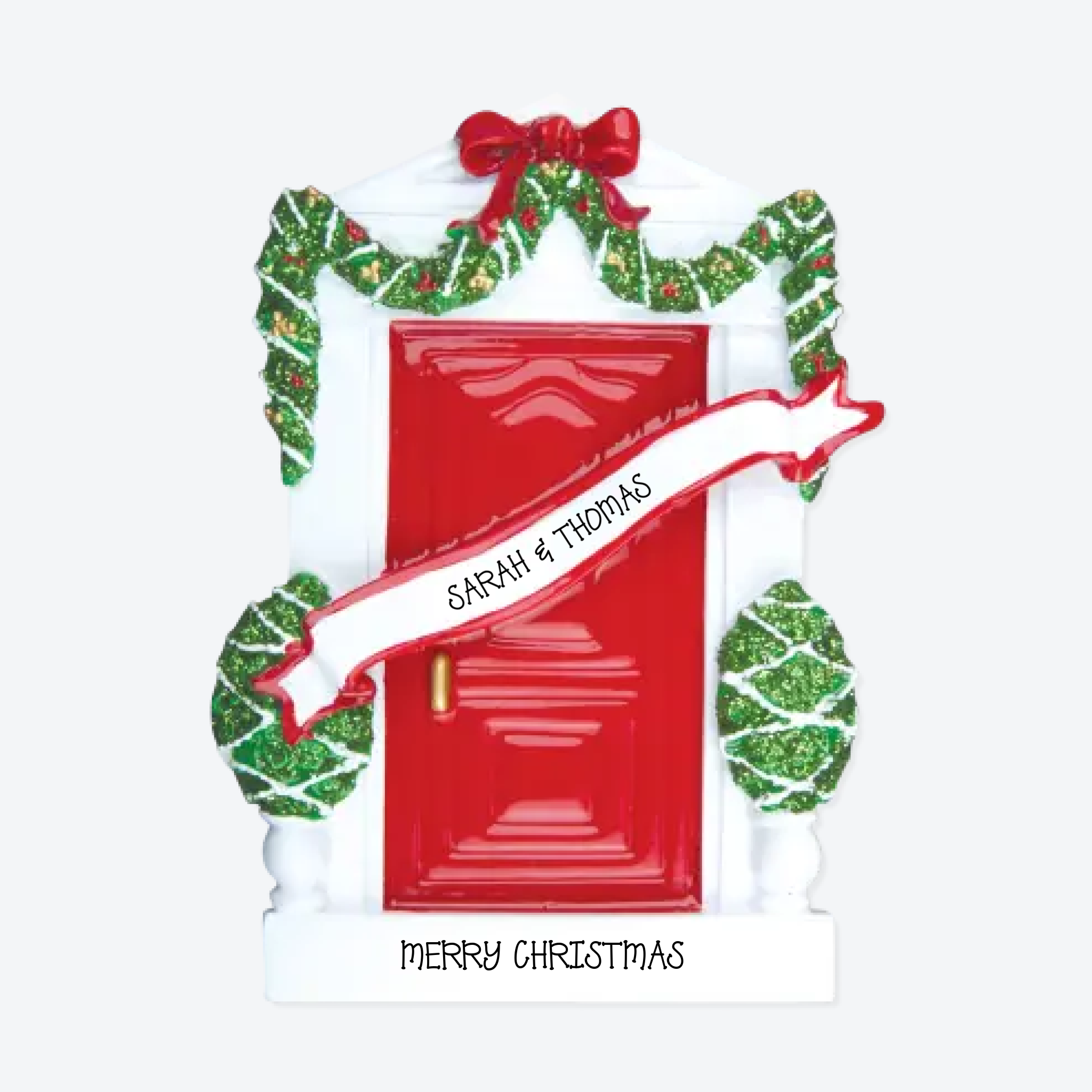 OT229-R - Red Door Personalized Christmas Ornament