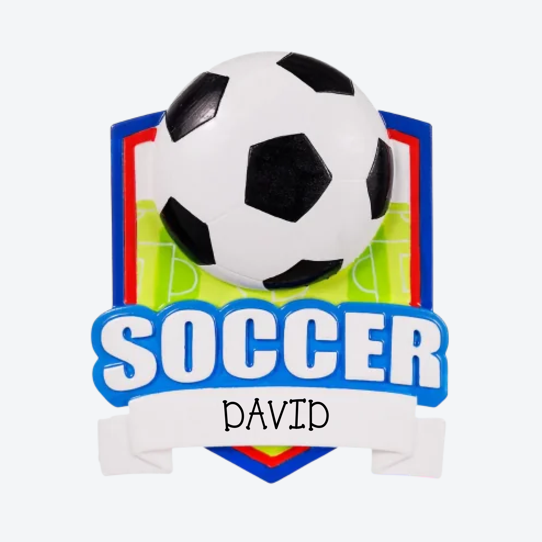 OT2522 - New Soccer Shield Personalized Christmas Ornament