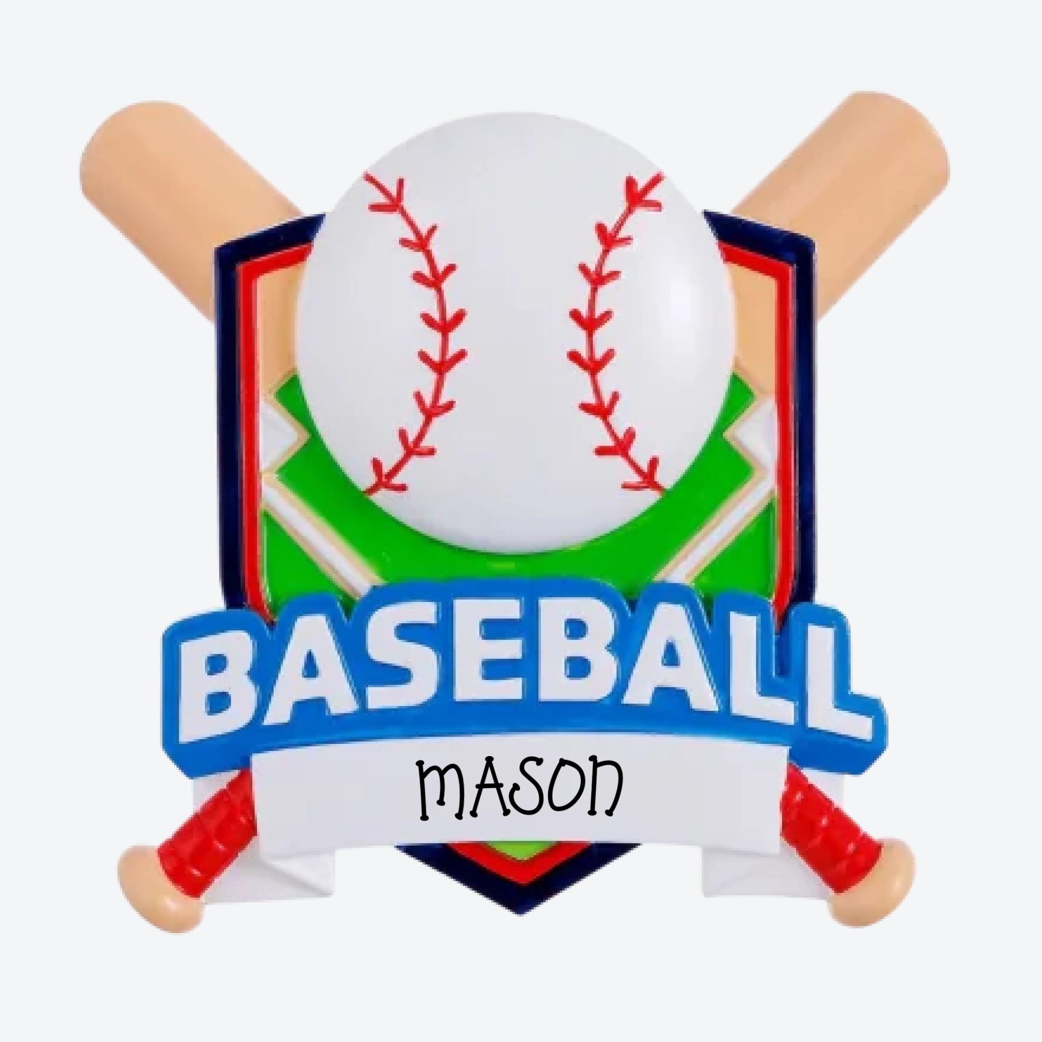 OT2523 - New Baseball Shield Personalized Christmas Ornament