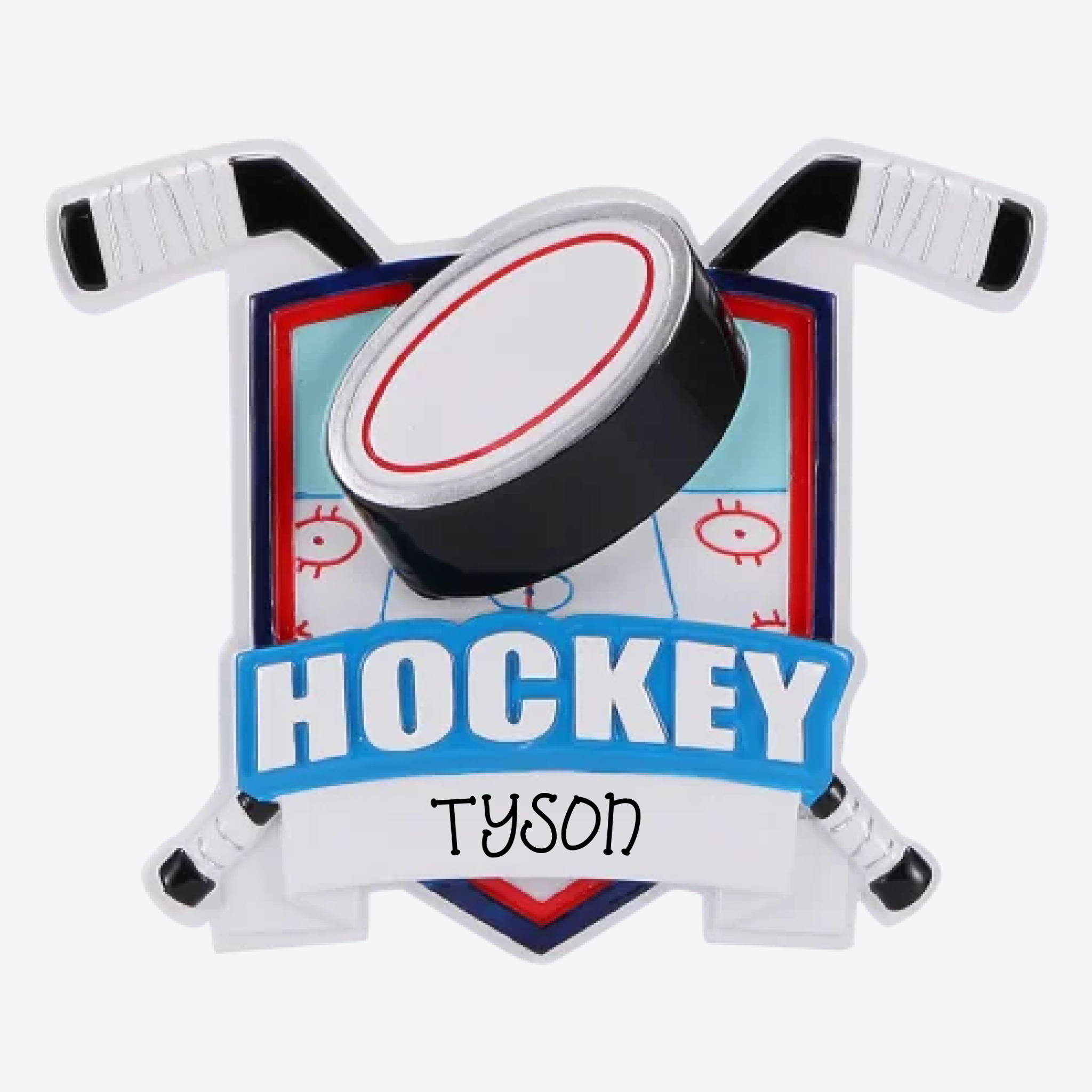 OT2529 - New Hockey Shield Personalized Christmas Ornament
