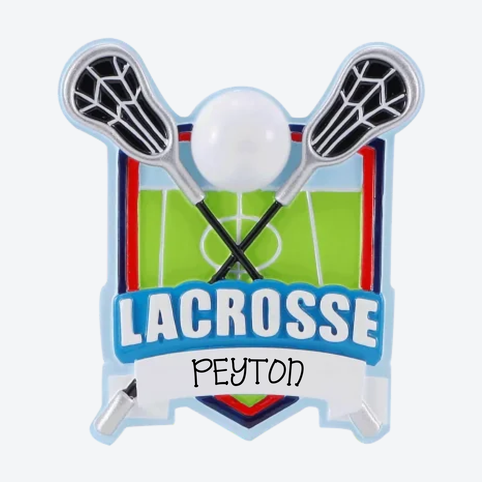 OT2532 - Lacrosse Shield Personalized Christmas Ornament