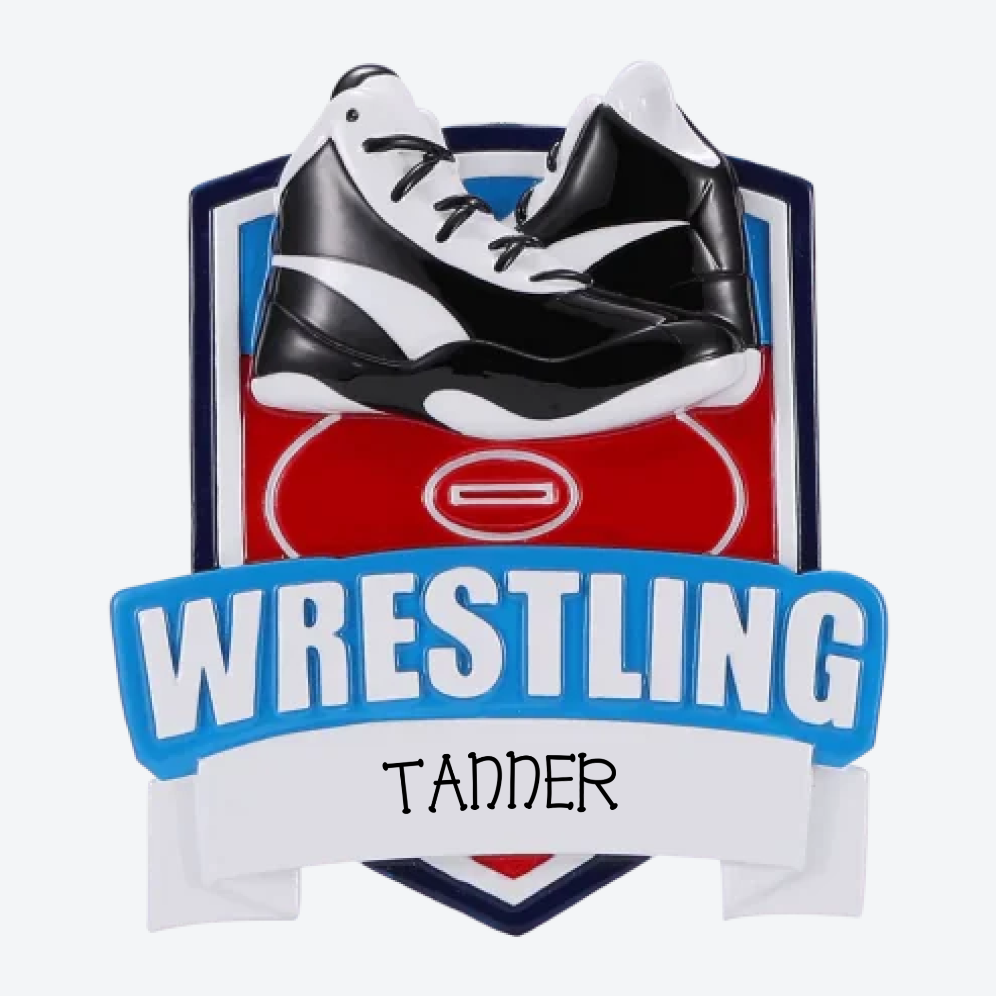 OT2533 - New Wrestling Shield Personalized Christmas Ornament