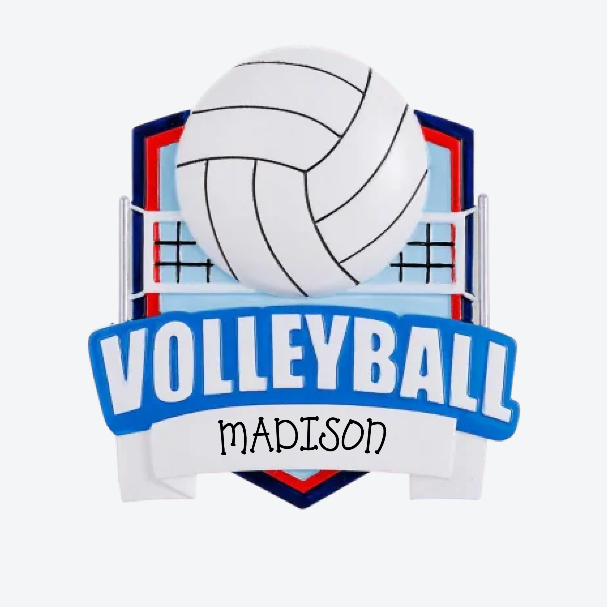 OT2581 - New Volleyball Sheild Personalized Christmas Ornament