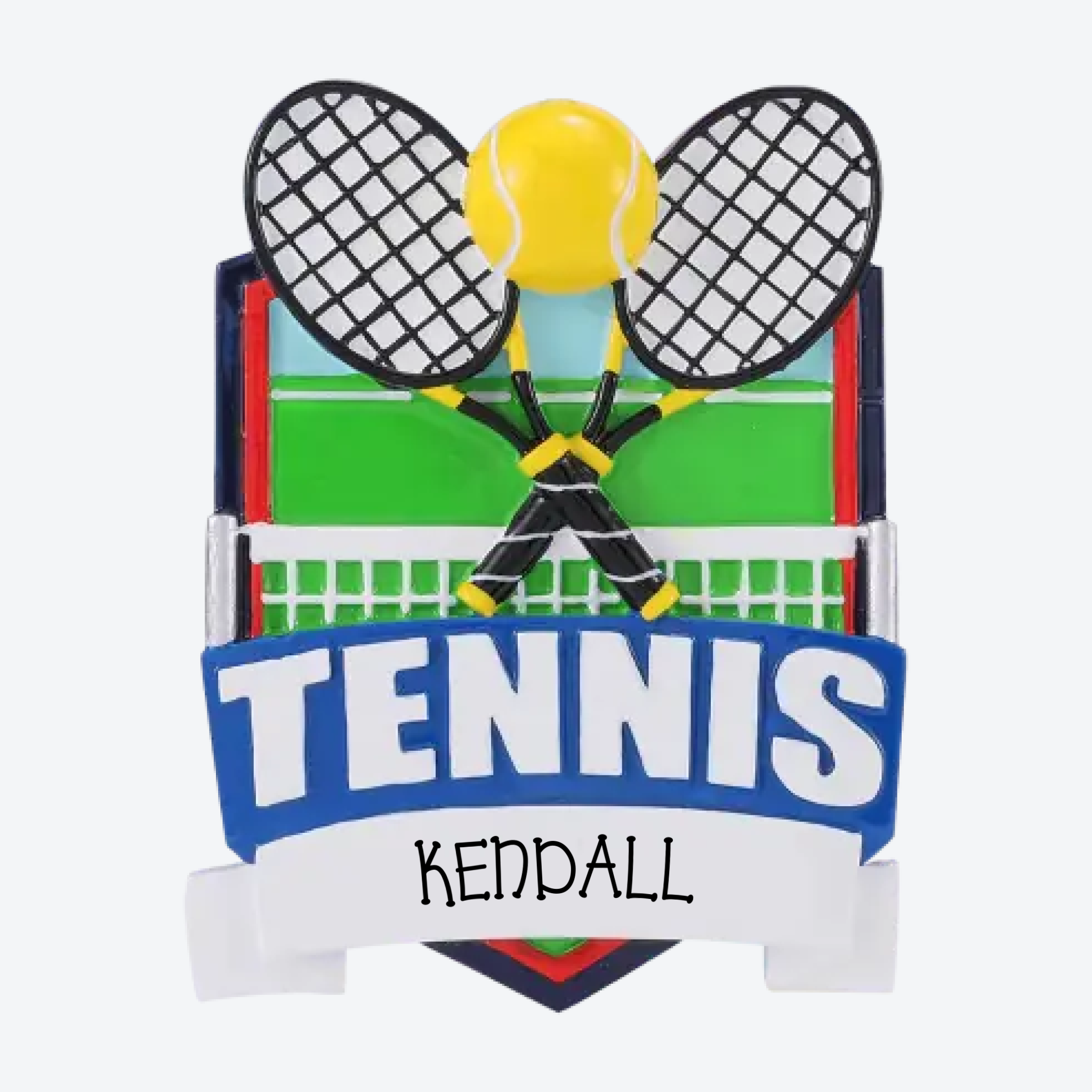 OT2642 - Tennis Shield Personalized Christmas Ornament