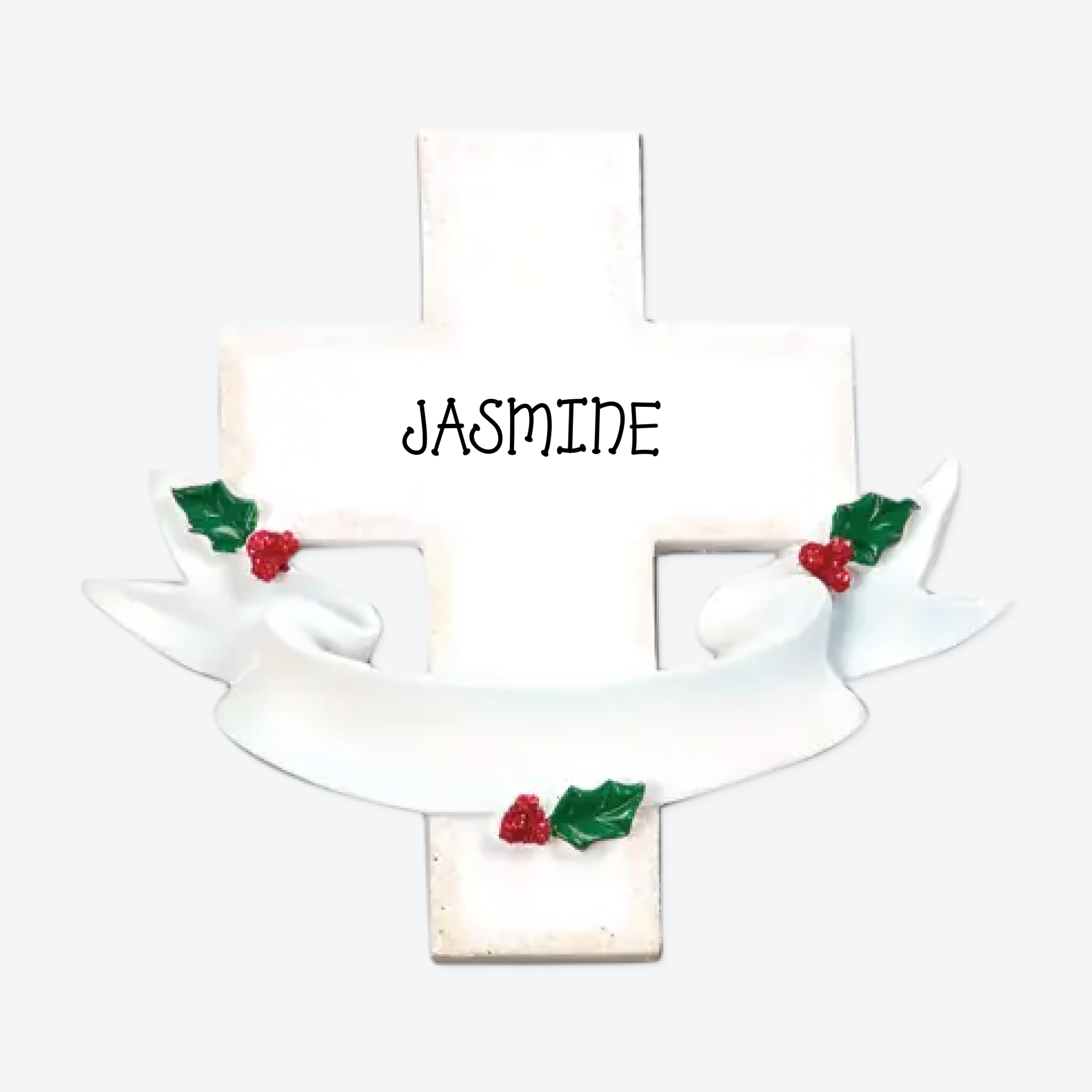 OT471 - Memorial Cross Personalized Christmas Ornament