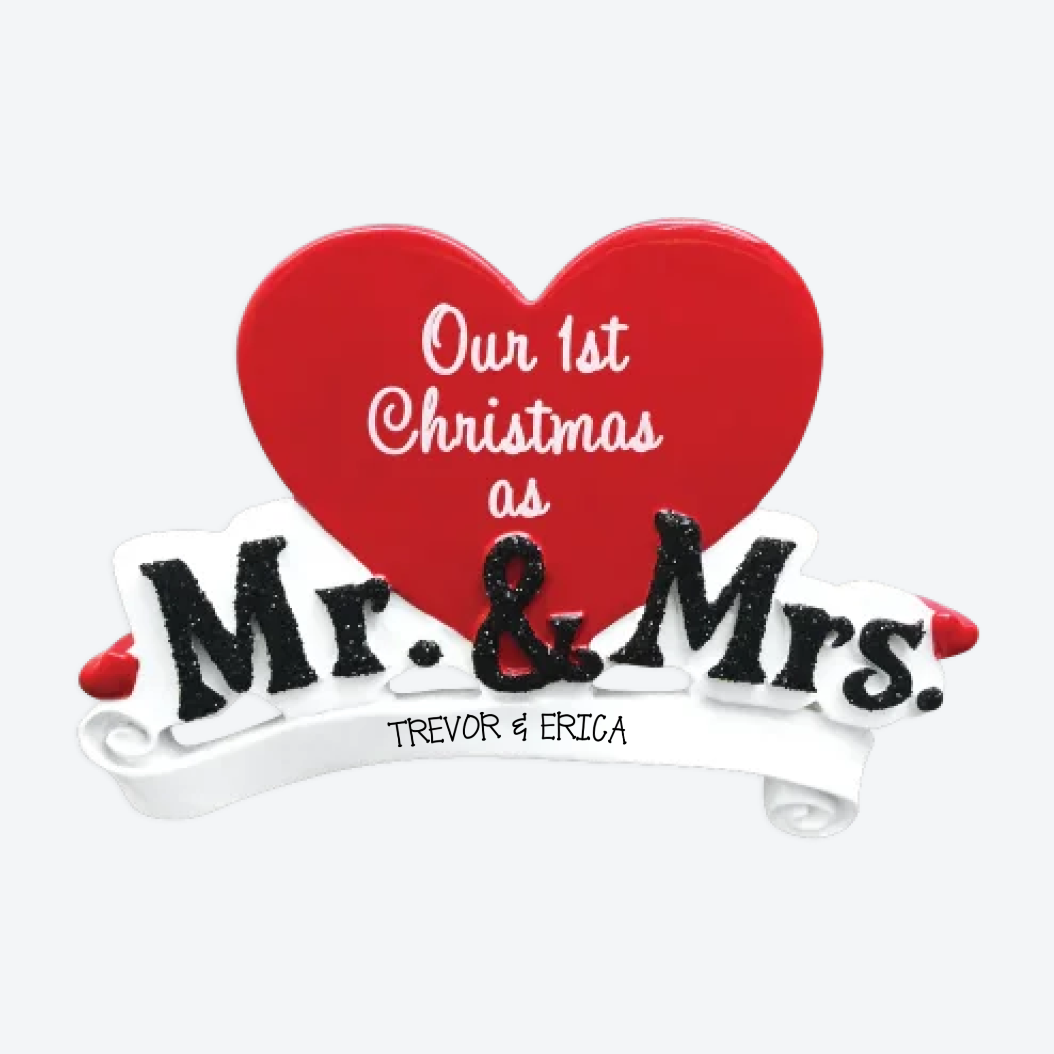OT821 - Mr. and Mrs. Personalized Christmas Ornament