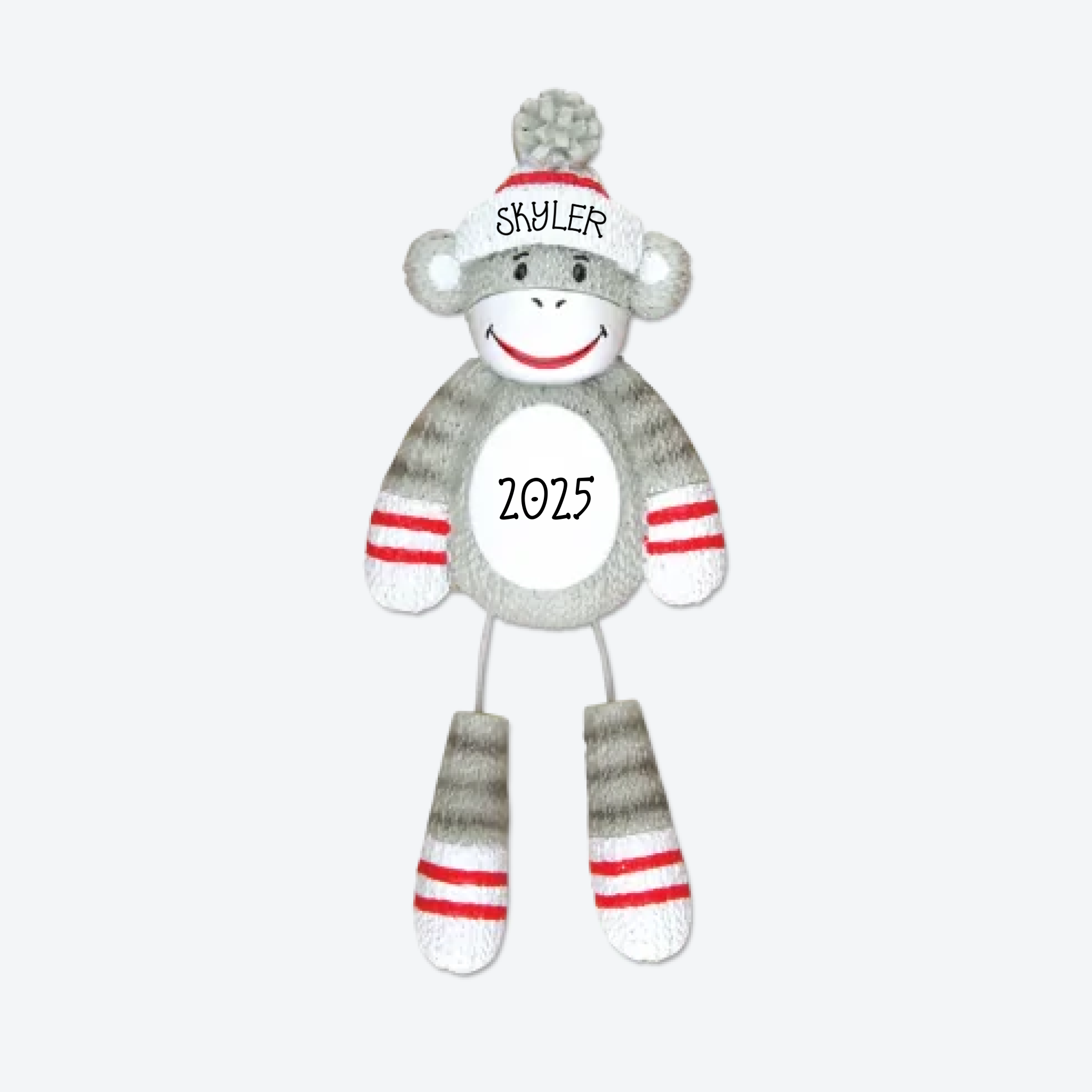 OT928 - Stuffed Monkey Personalized Christmas Ornaments