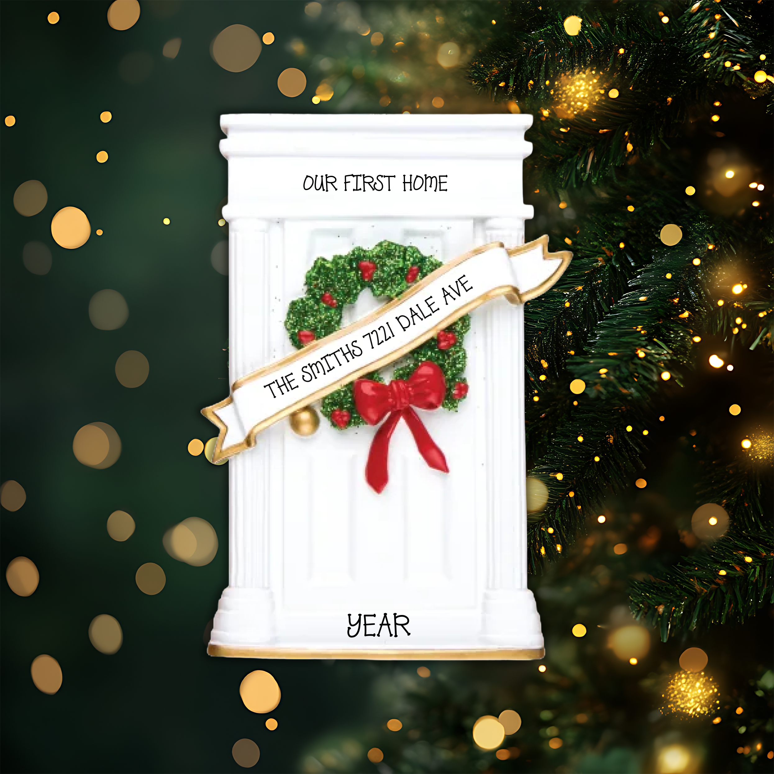 ot023-door-with-wreath-personalized-christmas-ornament