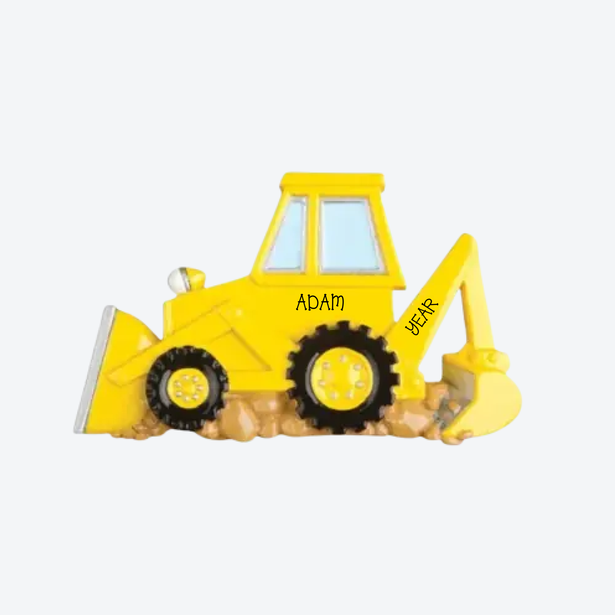 Back Hoe Personalized Christmas Ornaments