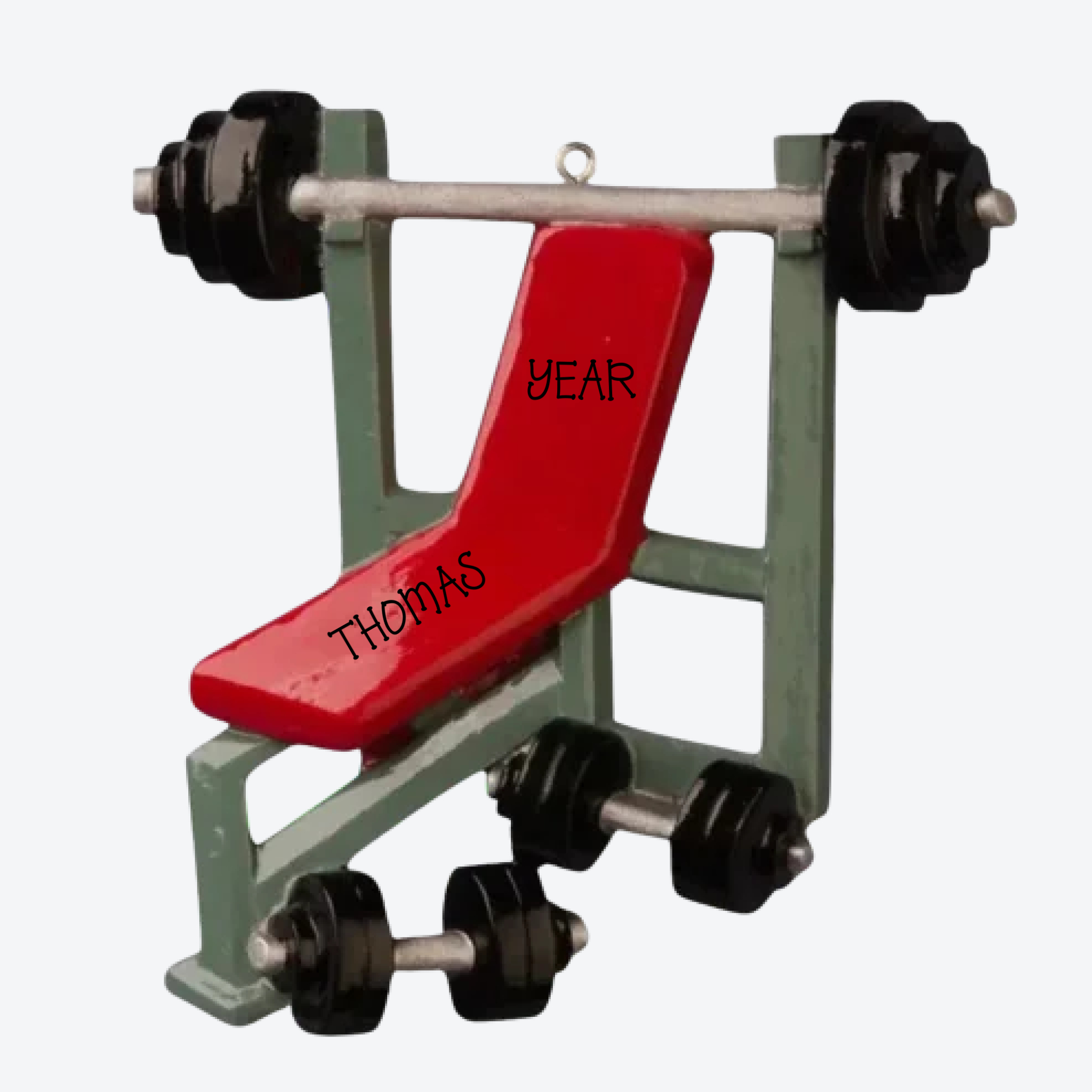 Weight Lifter Personalized Christmas Ornament