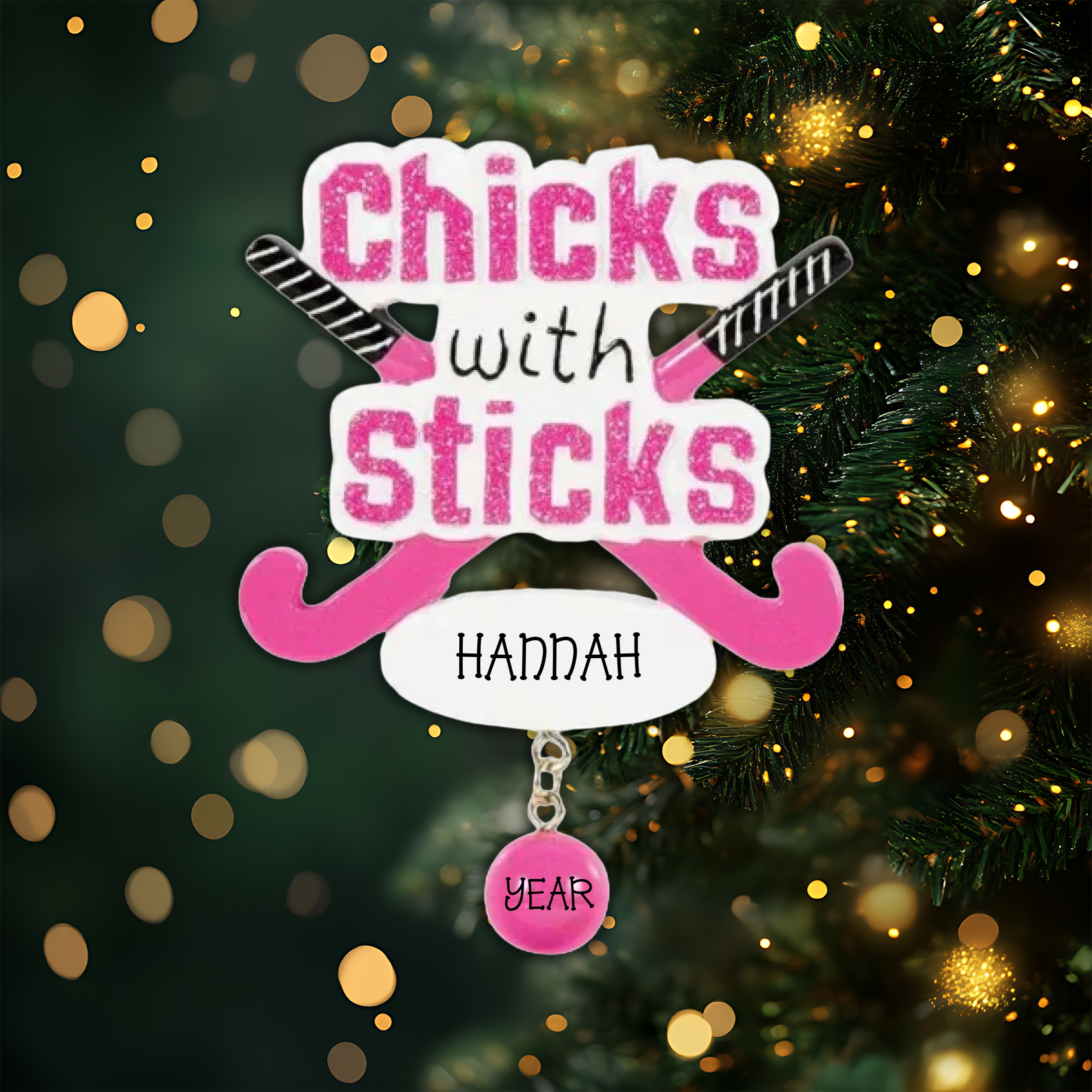 Field Hockey Personalized Christmas Ornament