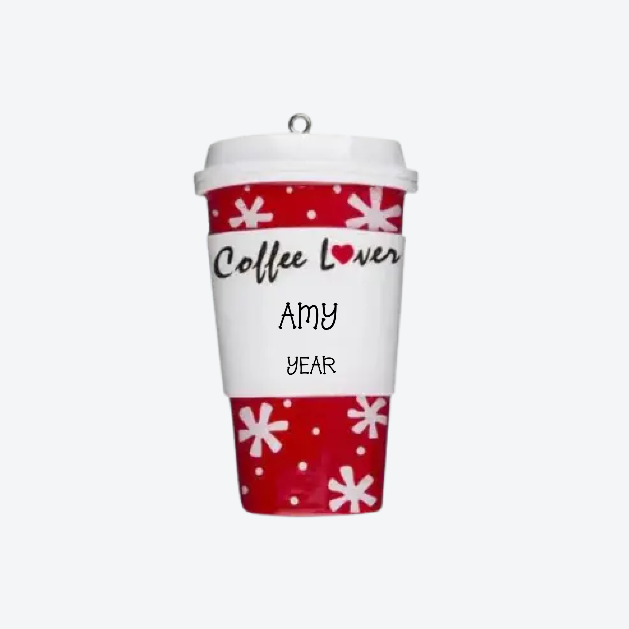 Coffee Lover Cup Personalized Christmas Ornaments