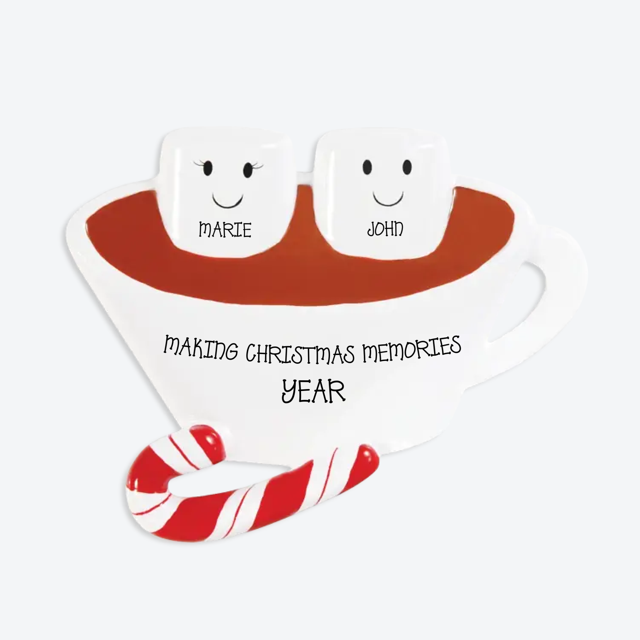 Hot Chocolate Couple Personalized Christmas Ornament