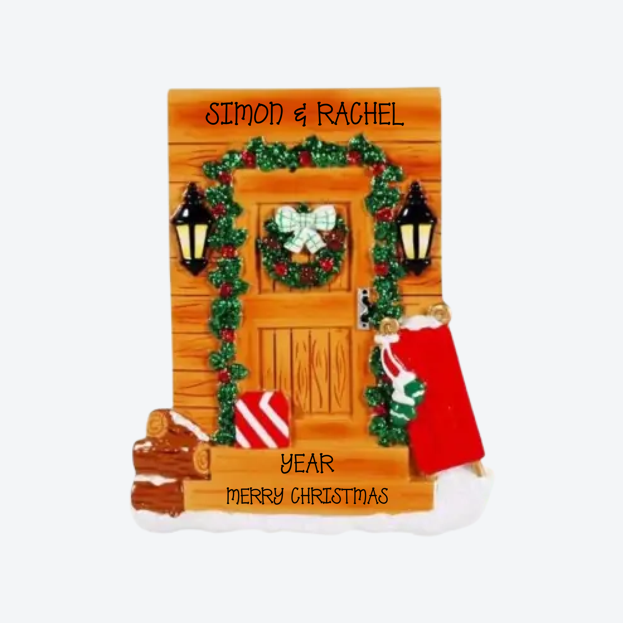 Rustic Country Door Personalized Christmas Ornament