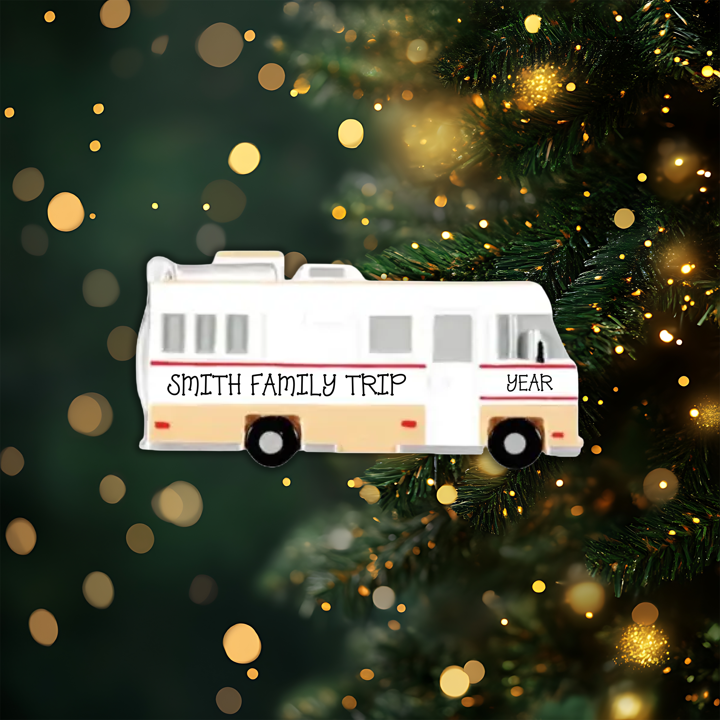 RV Camper Personalized Christmas Ornament