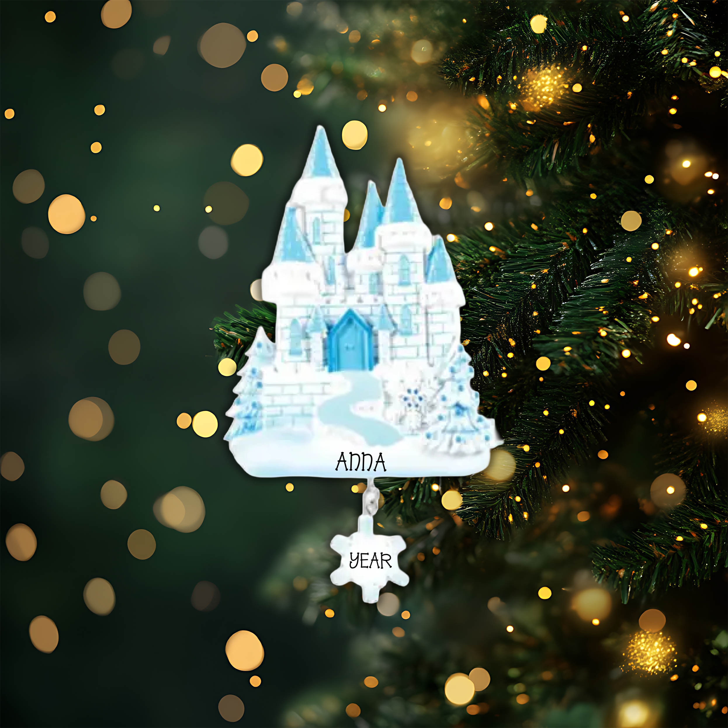 Ice Castle Personalized Christmas Ornament