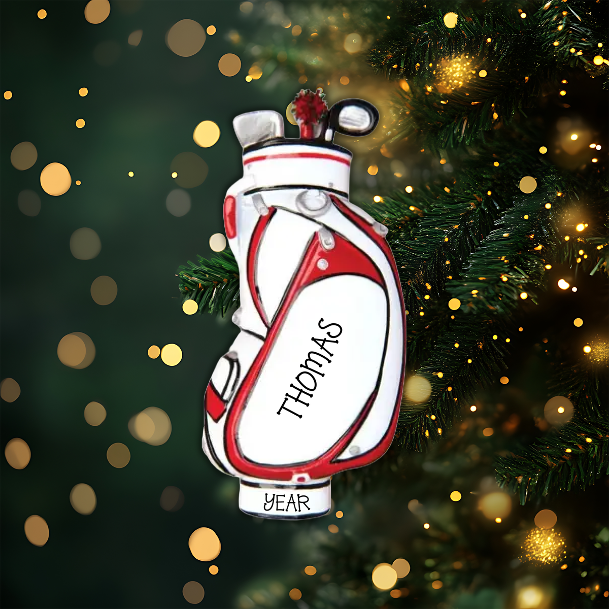 Golf Bag Personalized Christmas Ornament
