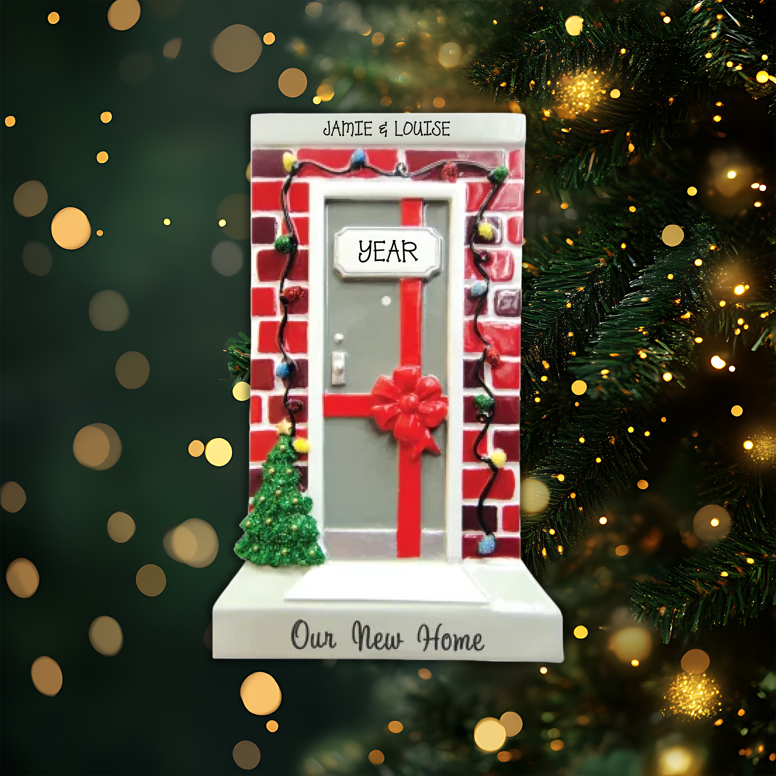 Our New Home Door Personalized Christmas Ornament