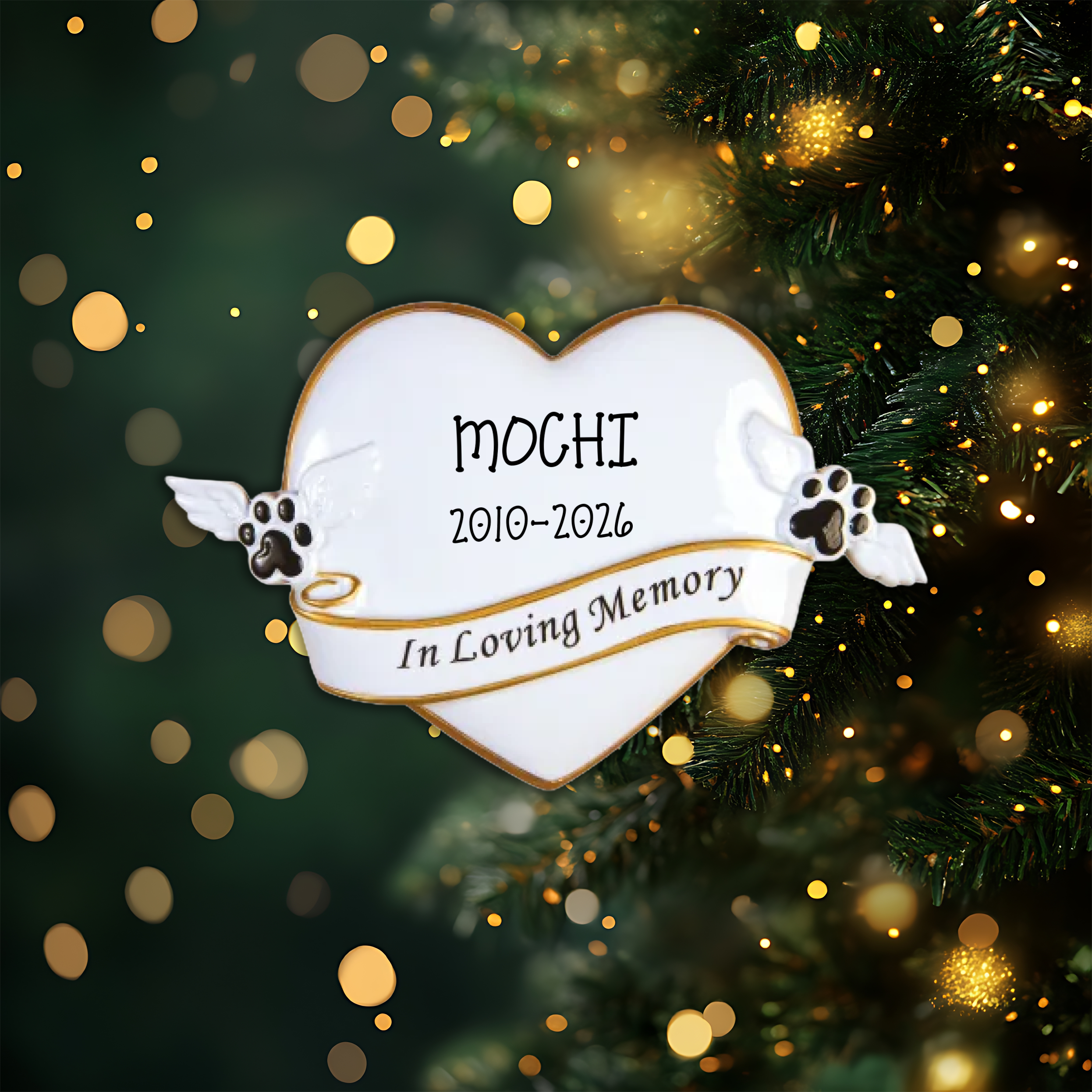 R.I.P Memorial Personalized Christmas Ornament