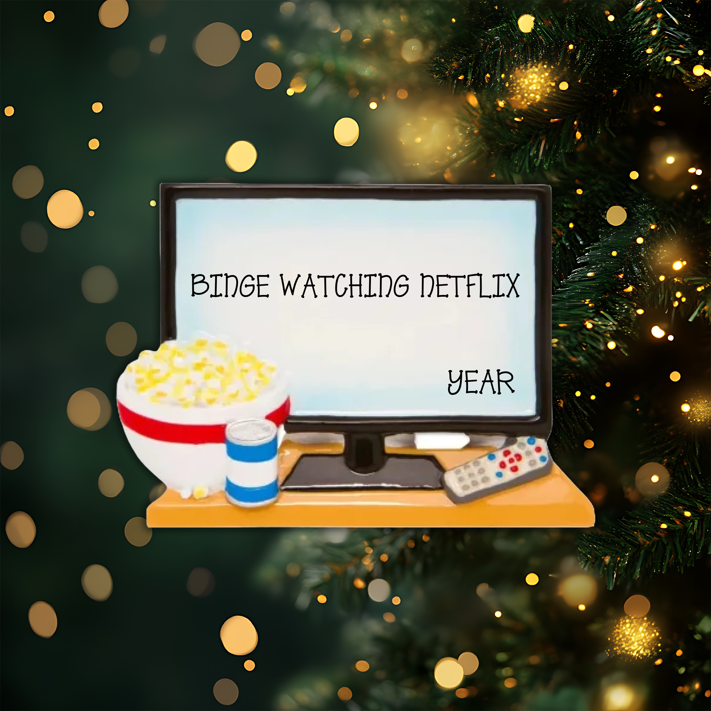Big Screen TV Personalized Christmas Ornament