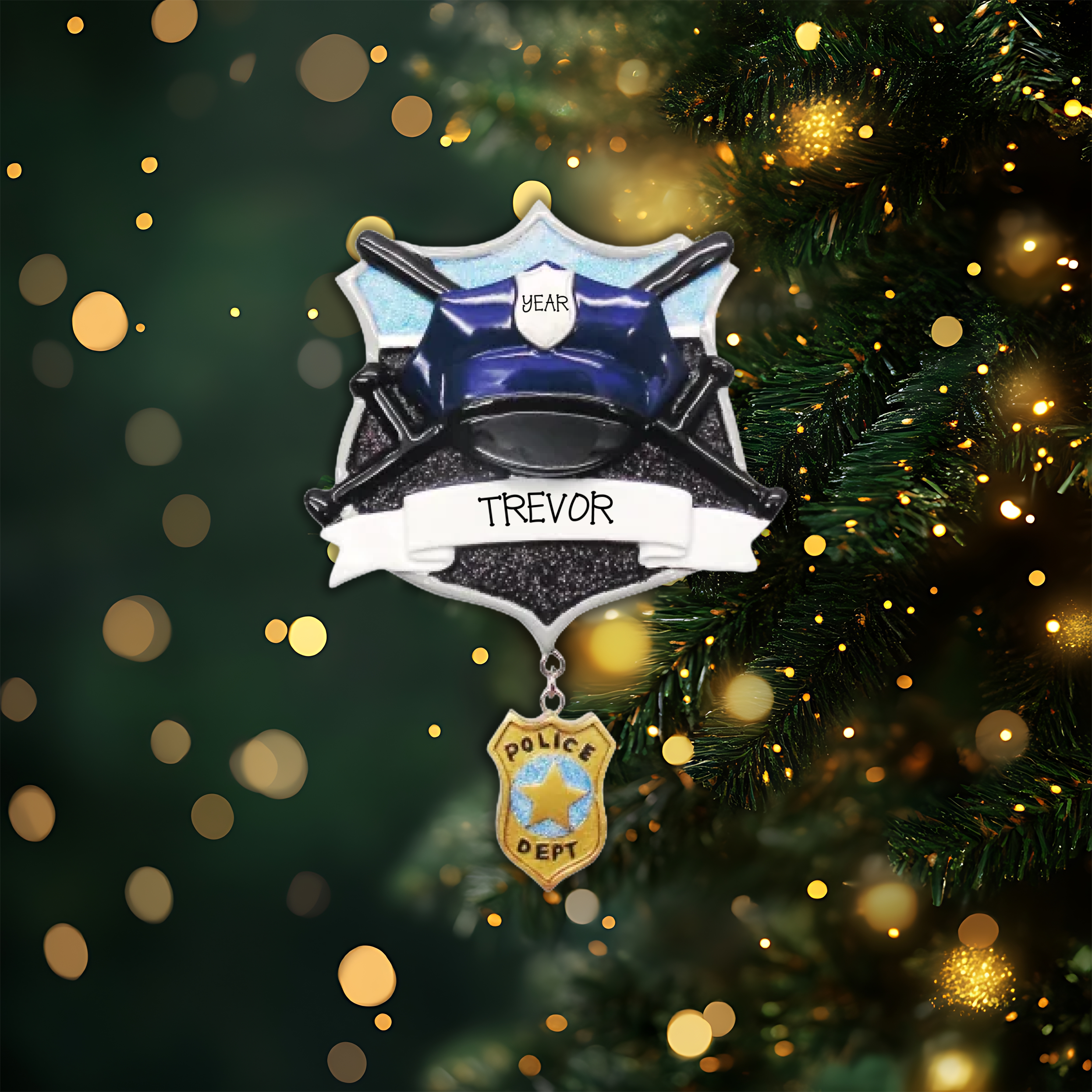 Policeman Personalized Christmas Ornament