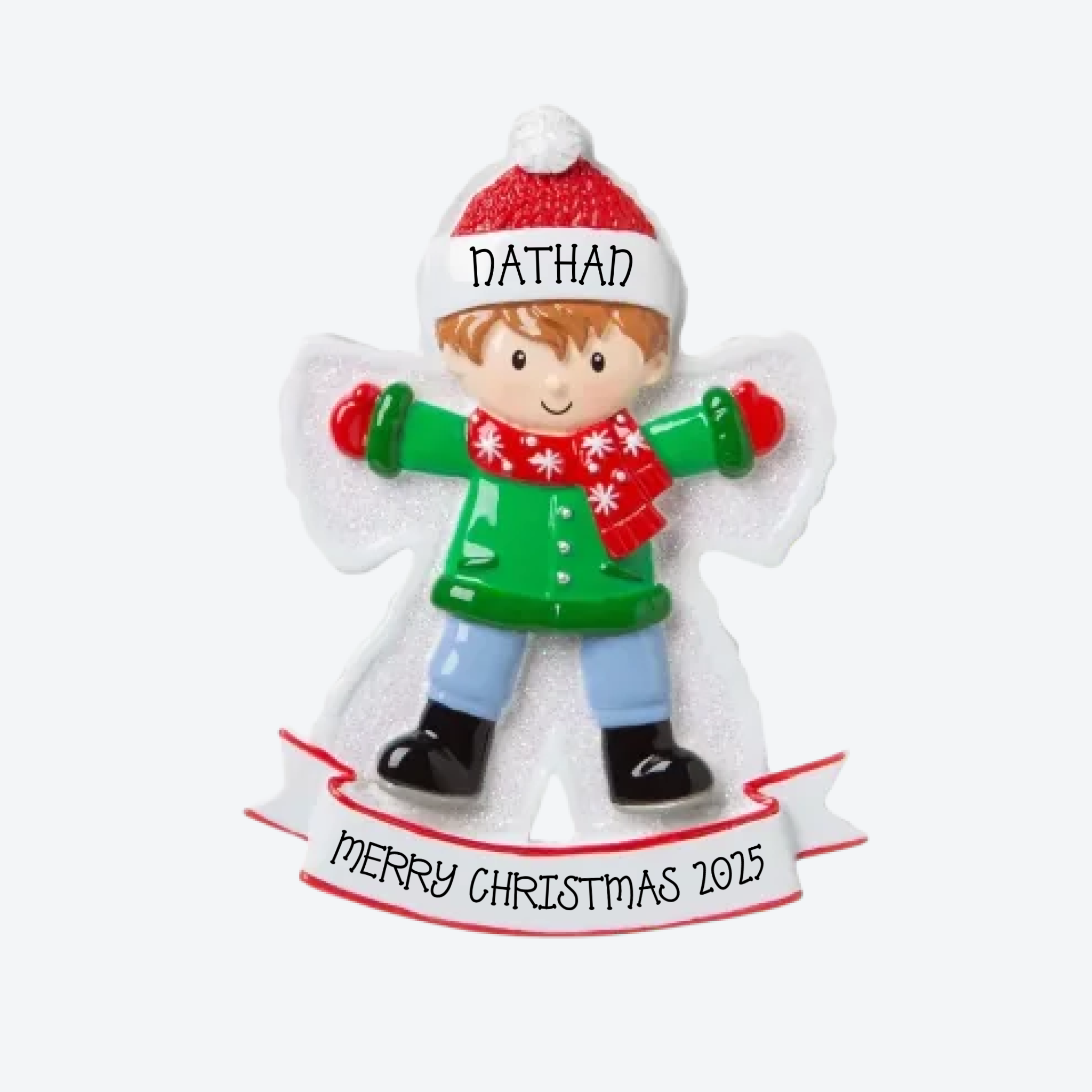 Snow Angel Boy Personalized Christmas Ornament