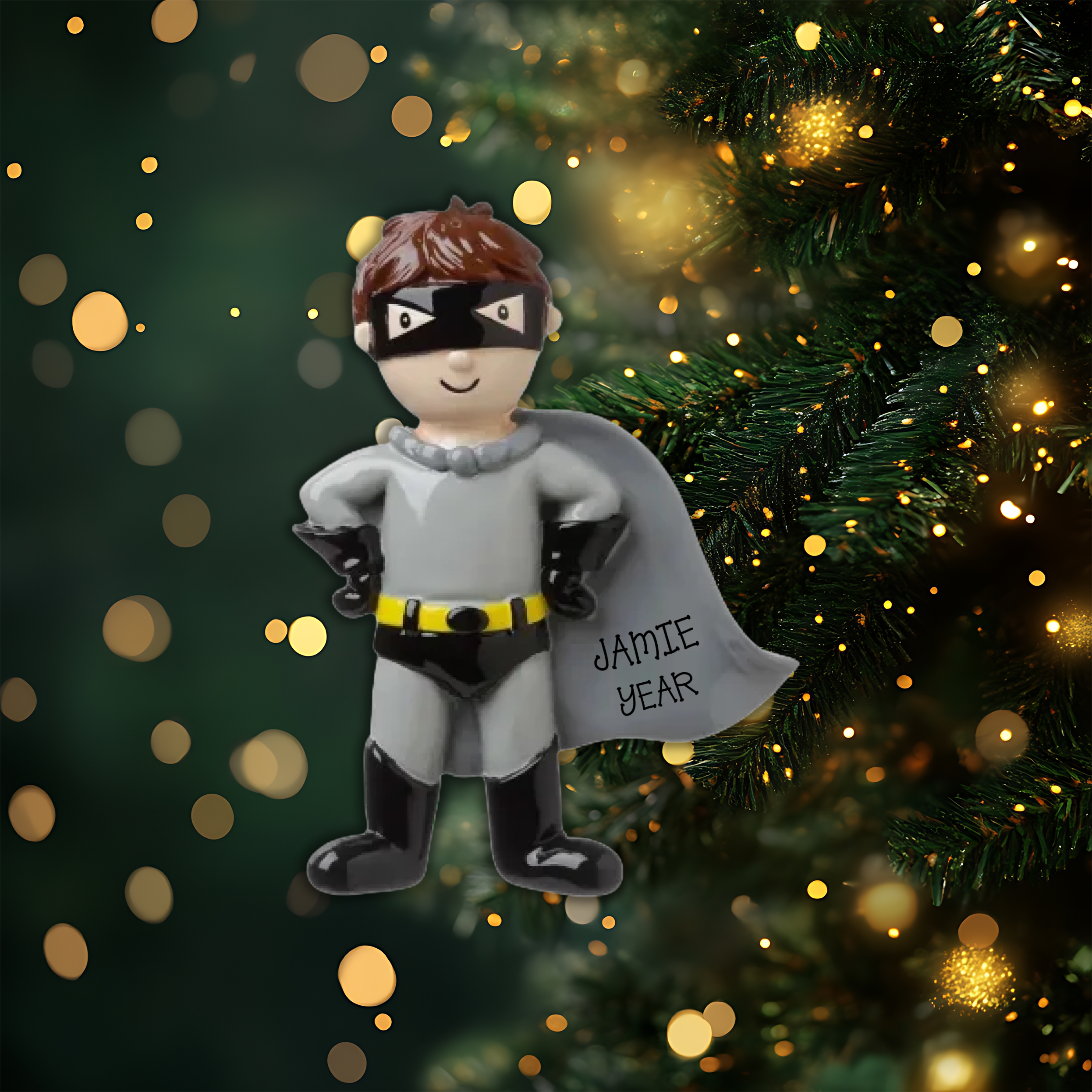 Super Hero Batboy Personalized Christmas Ornament
