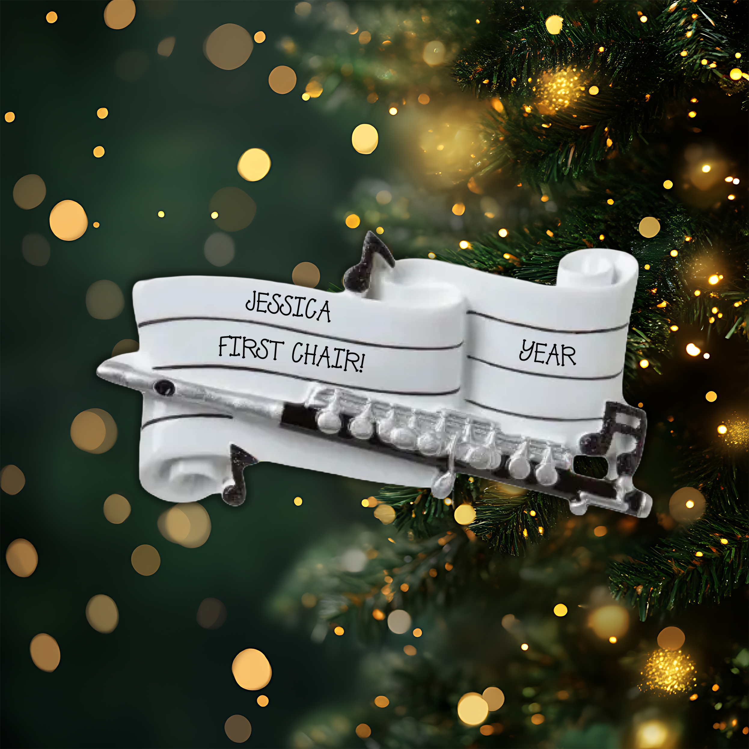 Flute Personalized Christmas Ornament