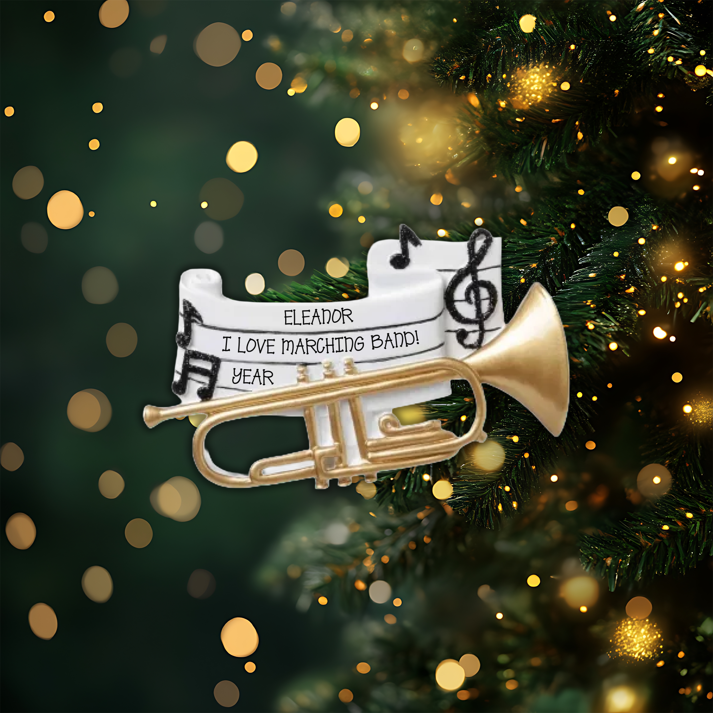 Trumpet Personalized Christmas Ornament