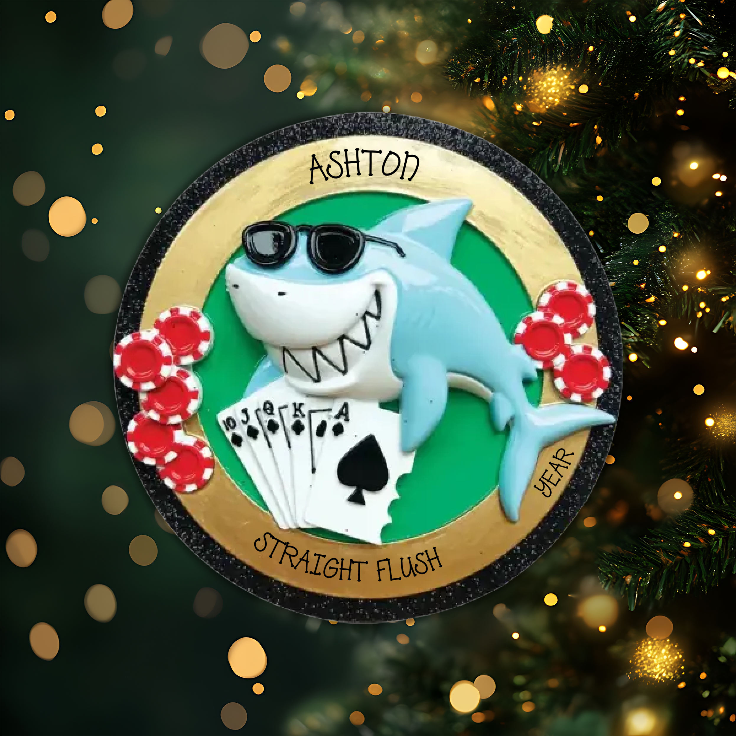 Card Shark Personalized Christmas Ornament